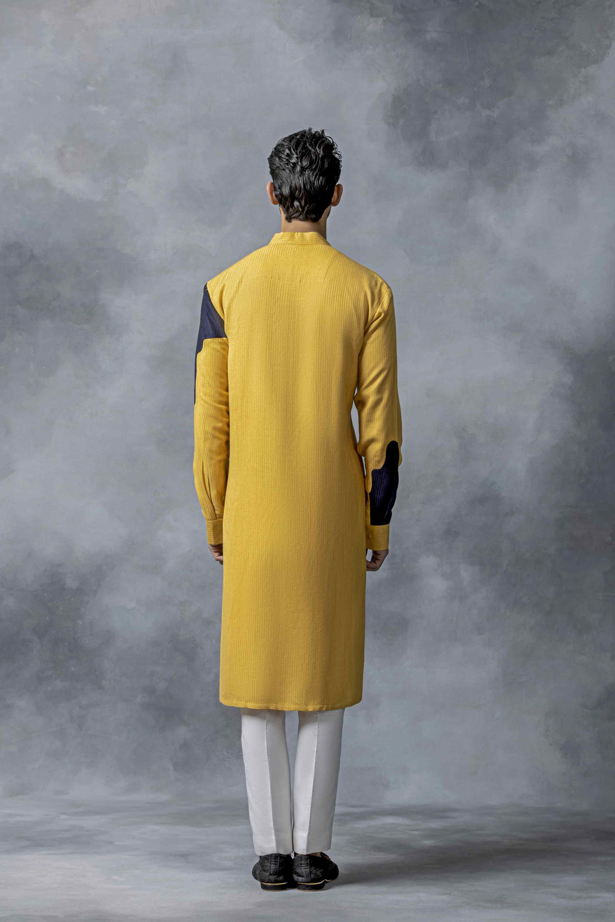 Yellow Patch Work Kurta Set