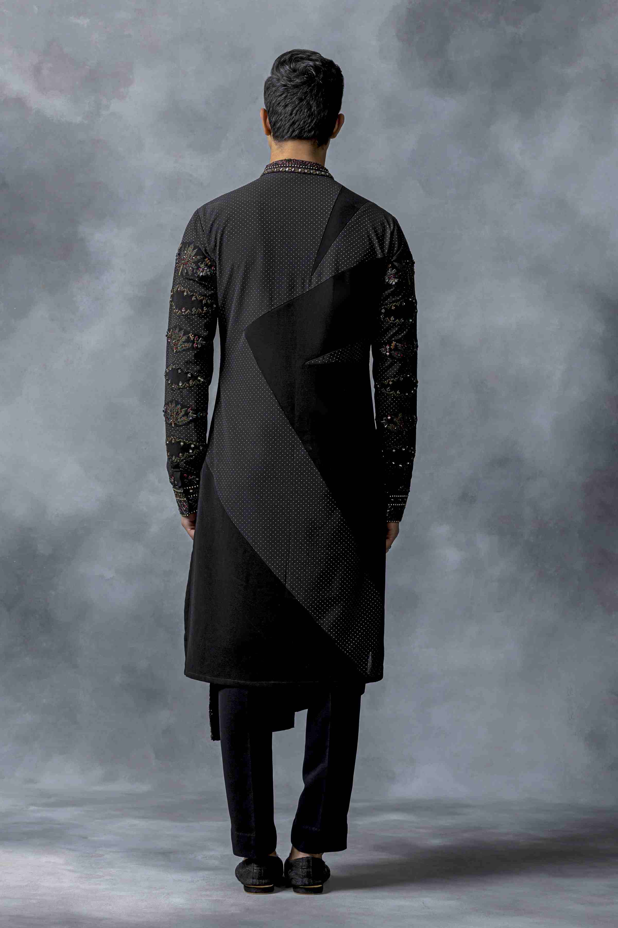 Black Panel Kurta Set