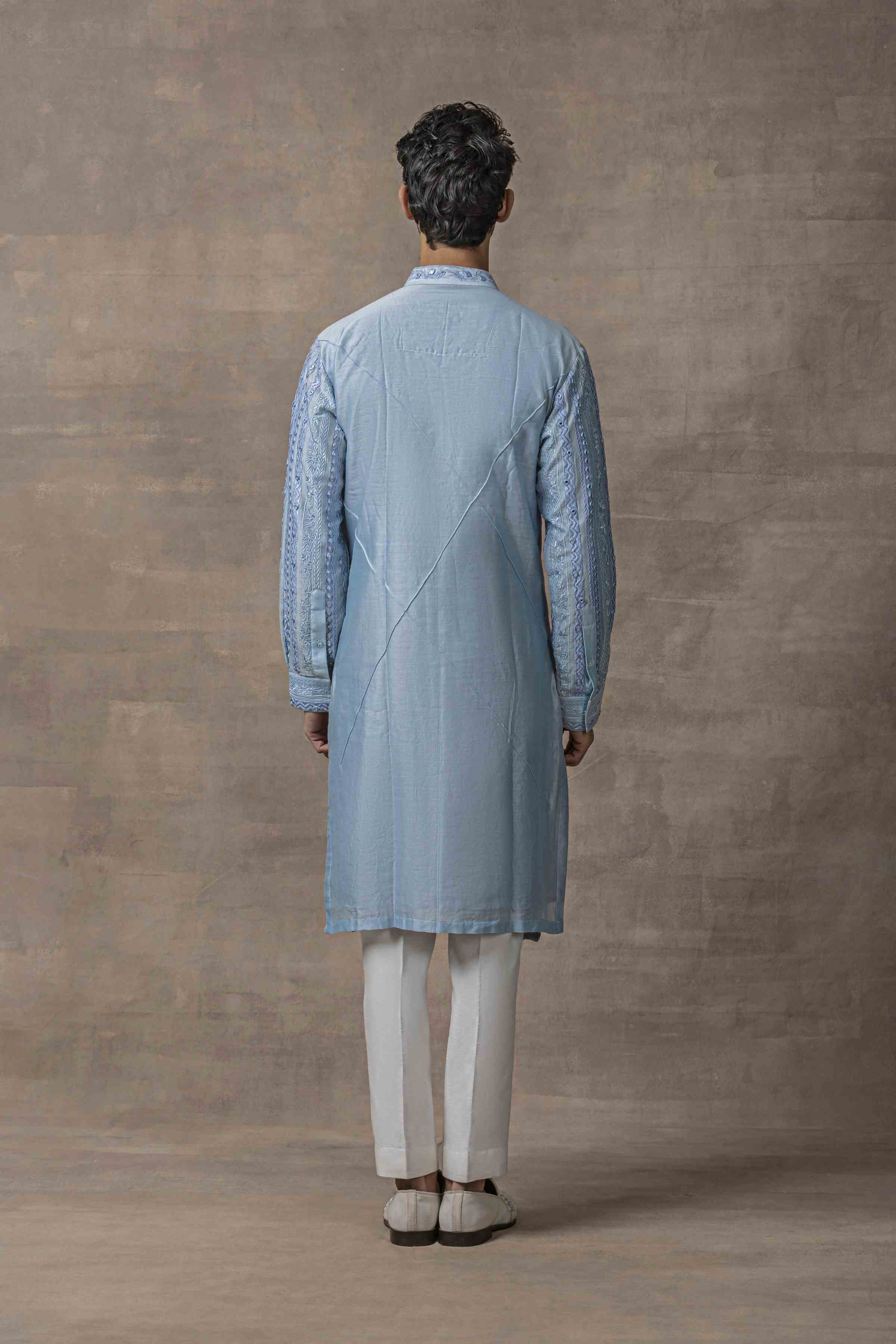 Blue Applique Work Kurta Set