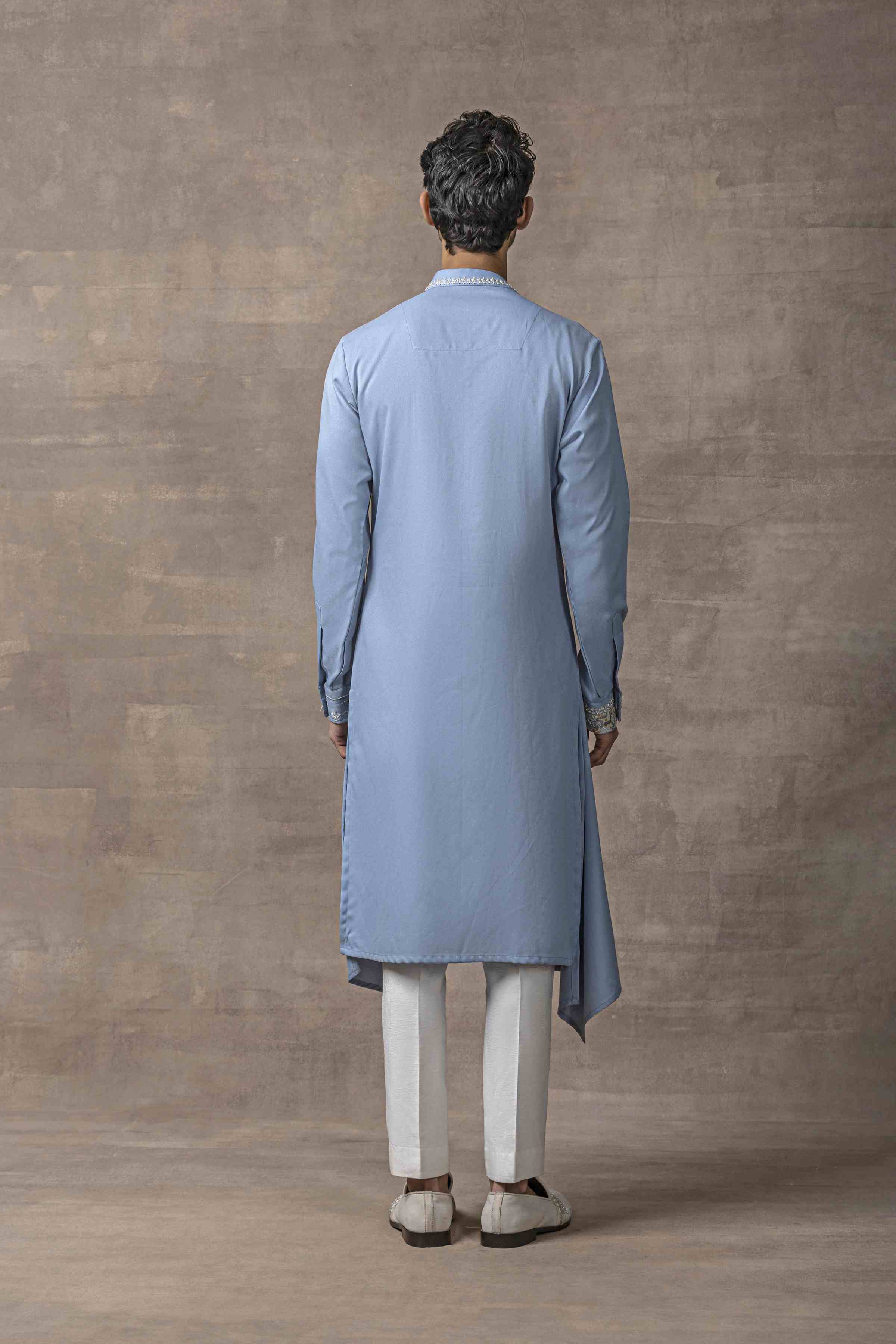 Blue Mirror Work Kurta Set