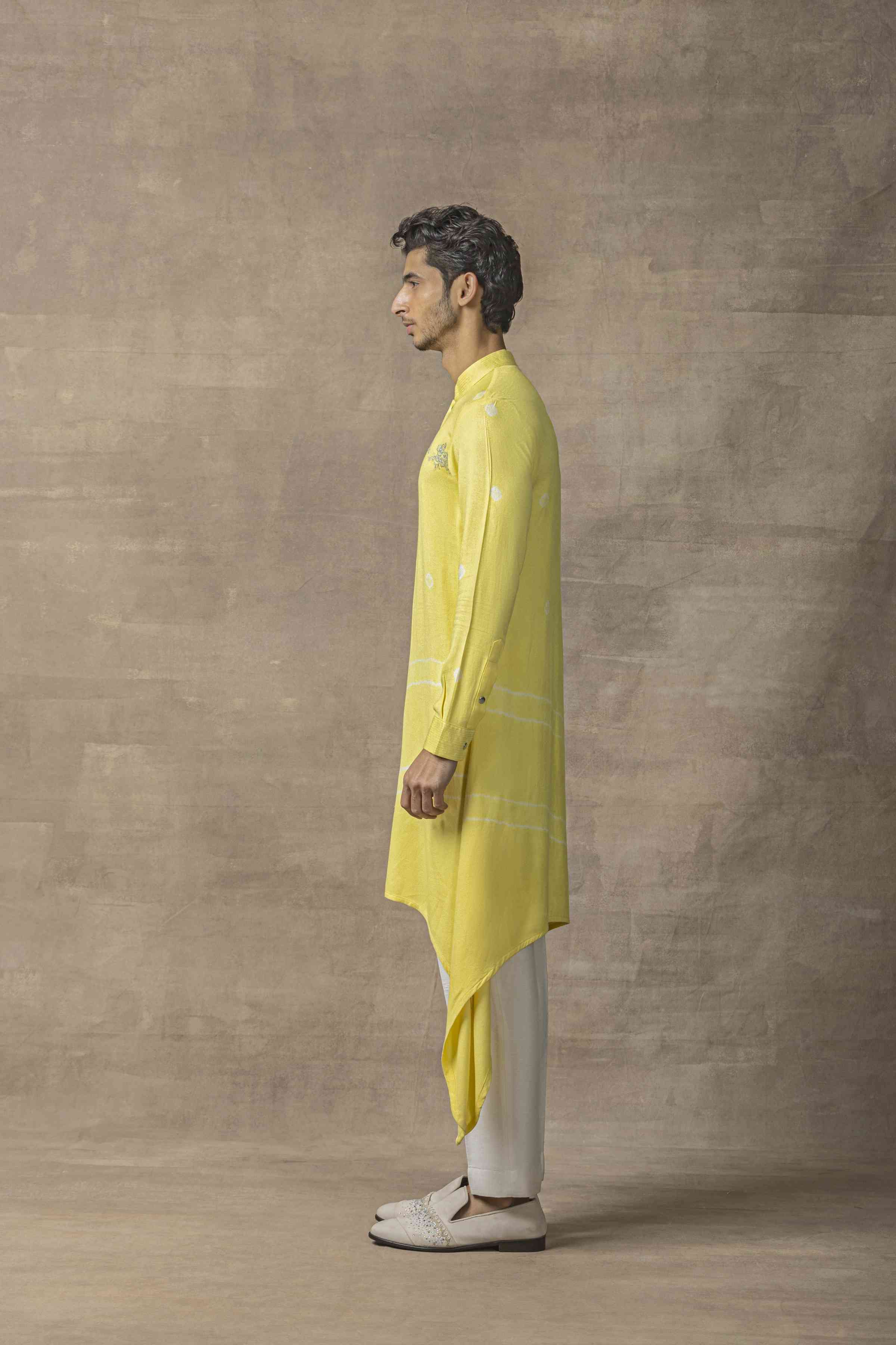 Yellow Tie & Dye Kurta Set
