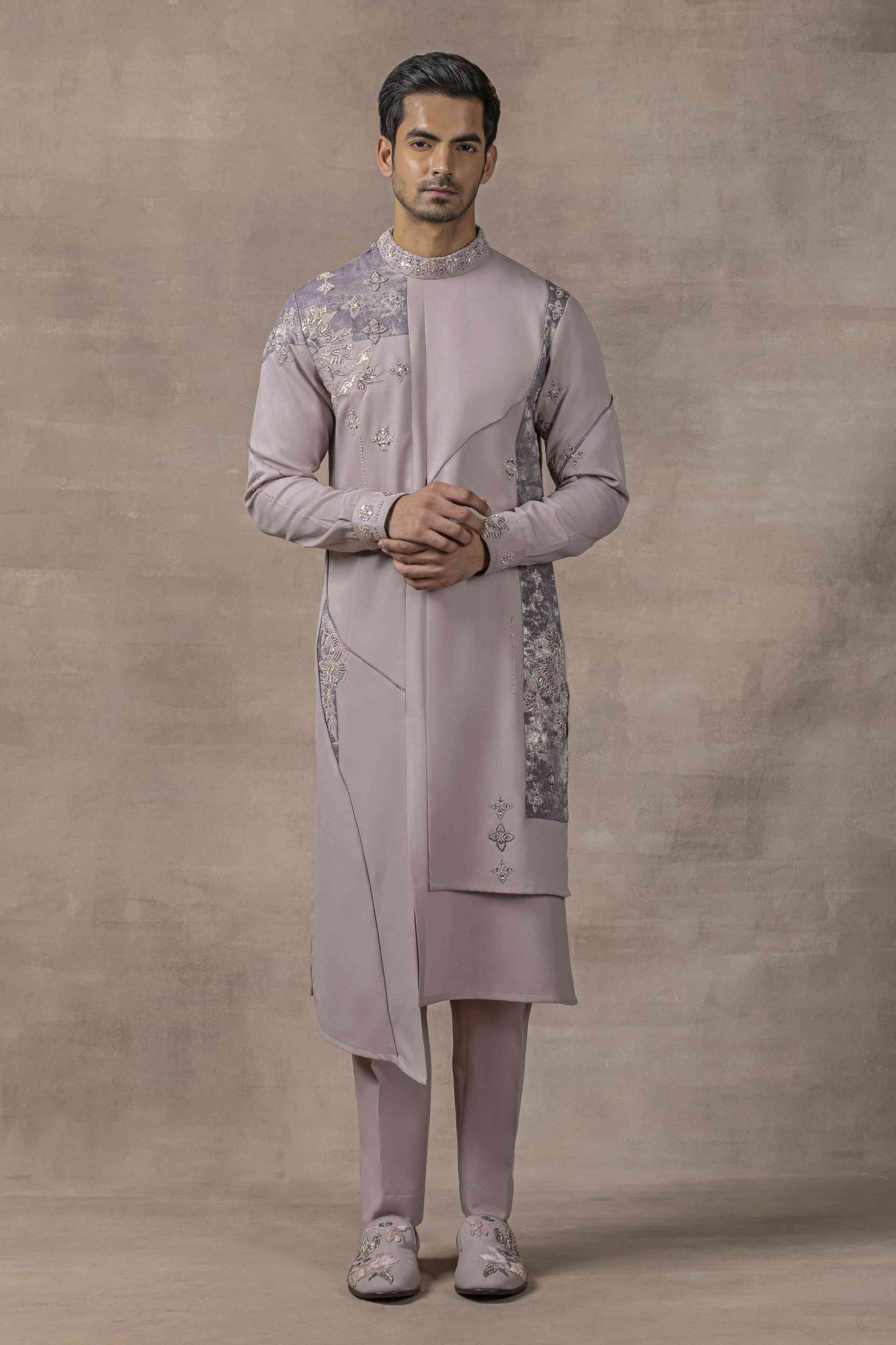Lavender Panel Kurta Set