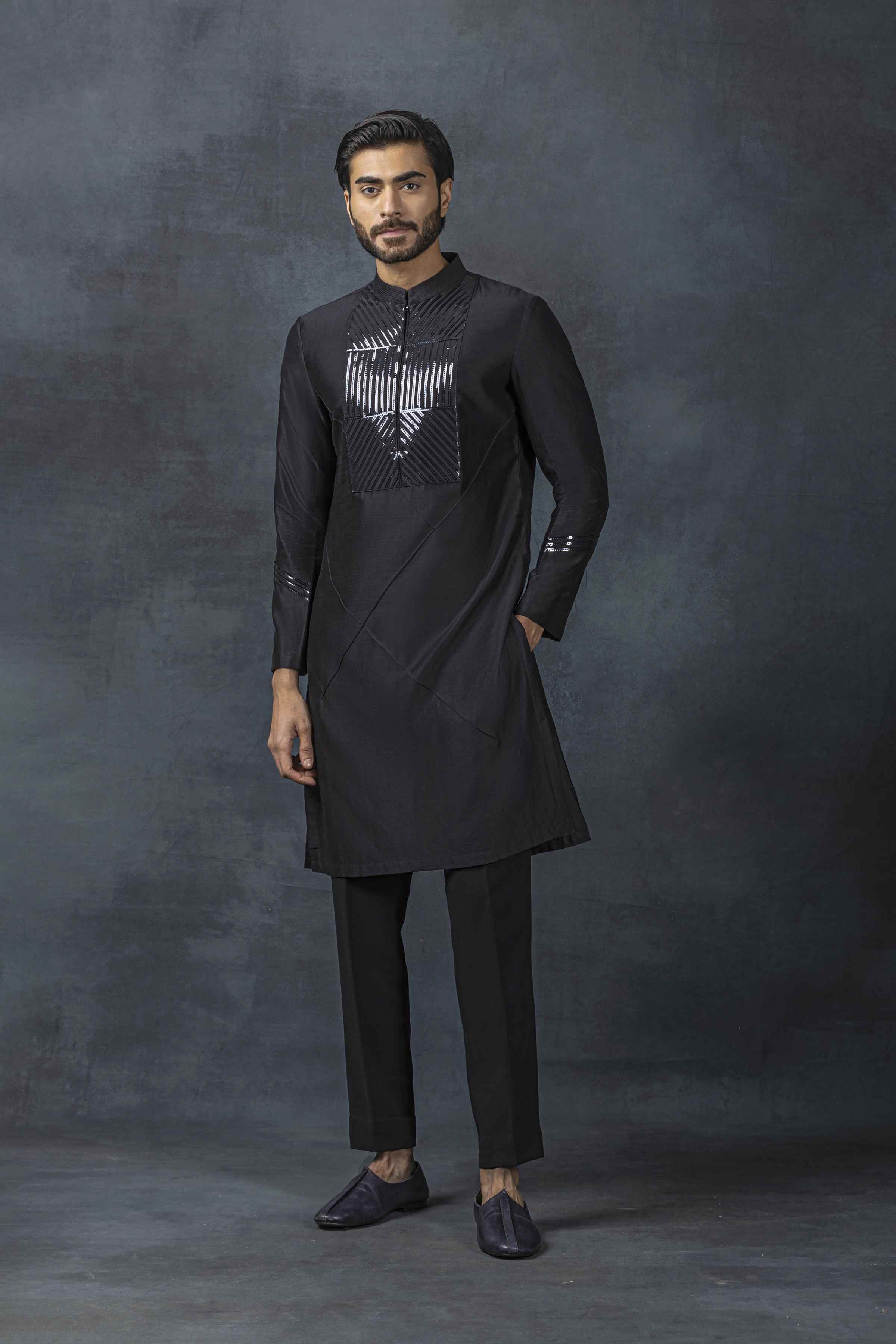 Black Reel Kurta Set