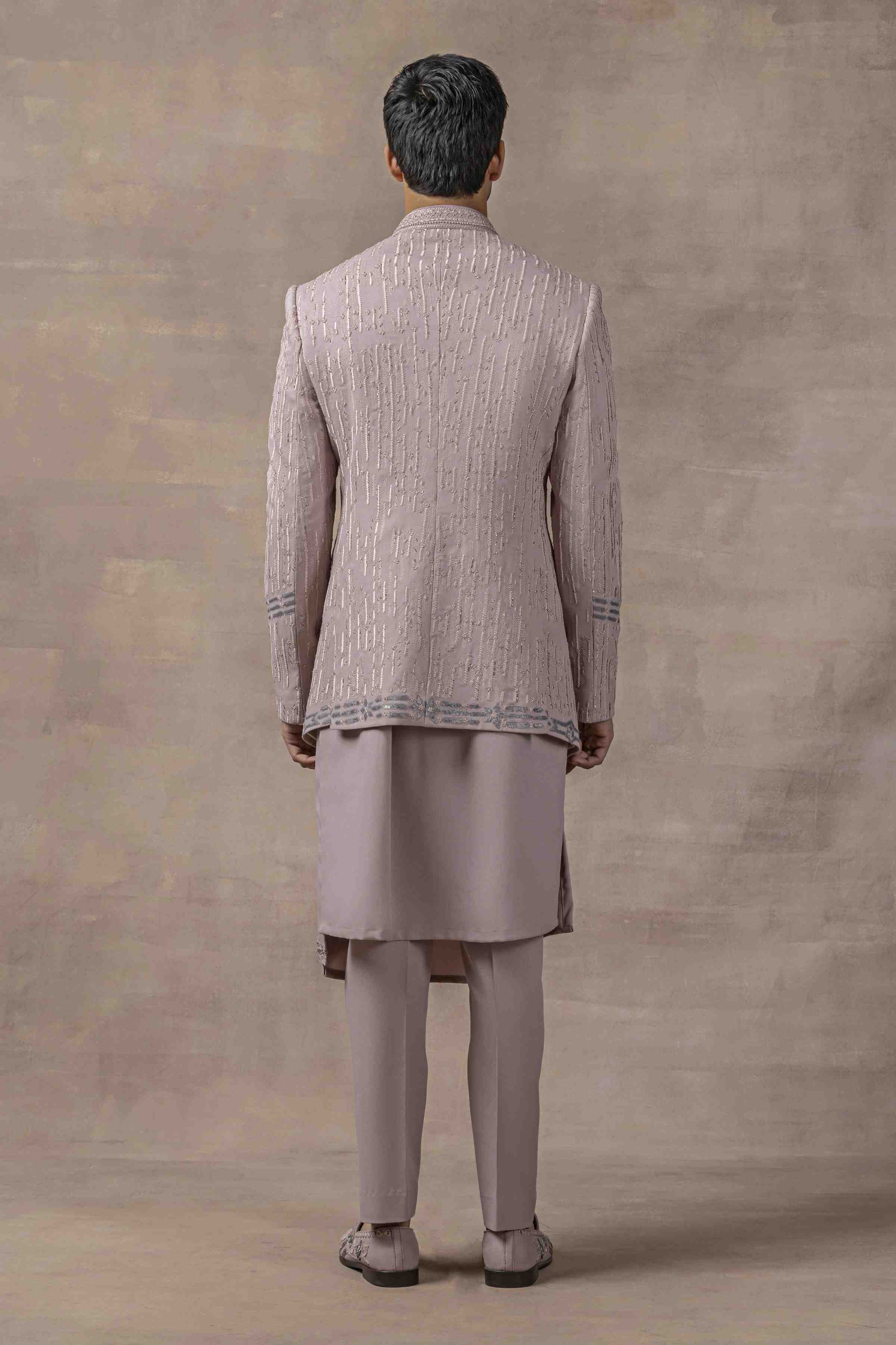 Lavender Panel Bandhgala Set