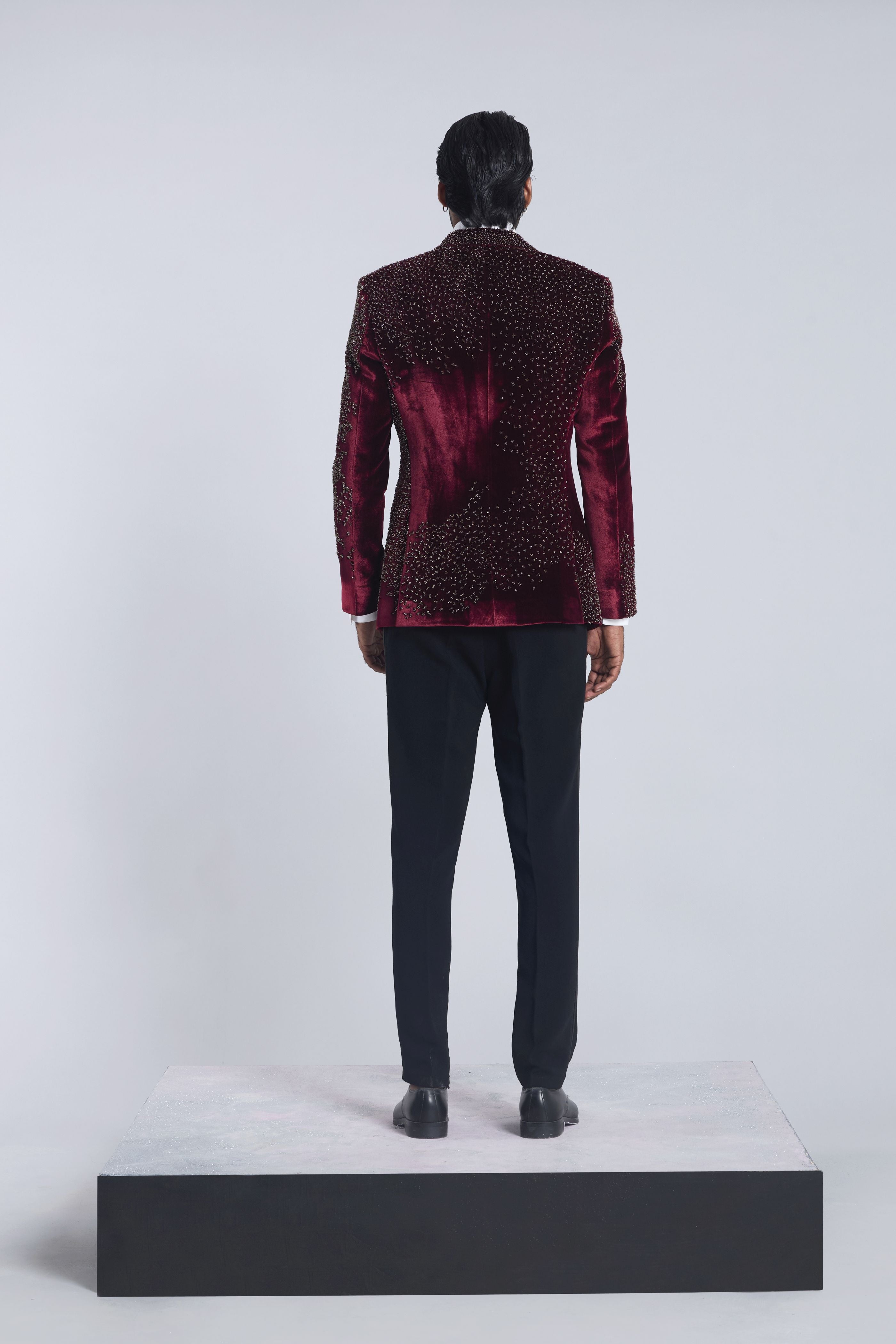 Wine pearl work tuxedo