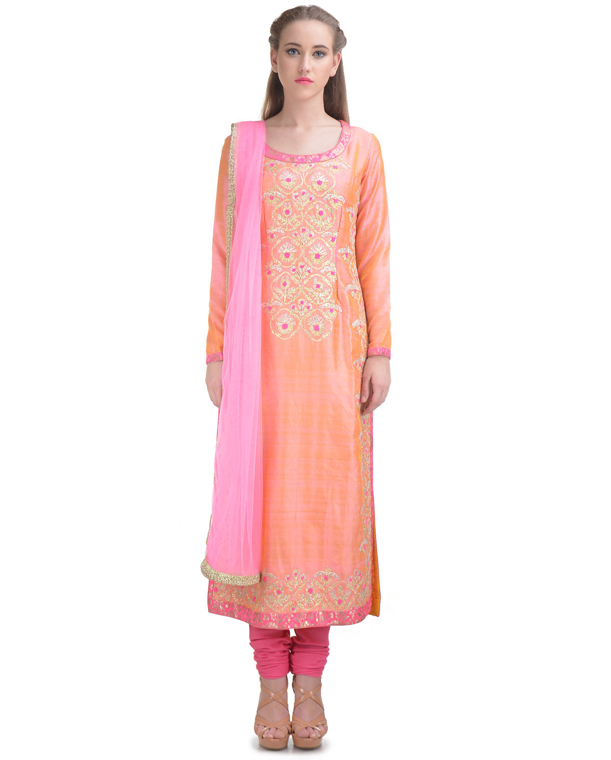 Coral Orange Kurta Set