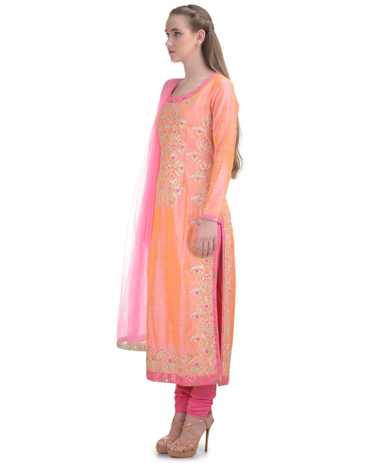 Coral Orange Kurta Set