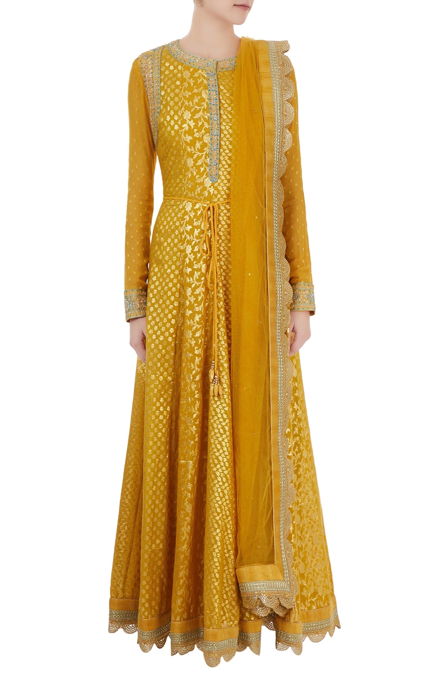 Sunrise yellow  anarkali set
