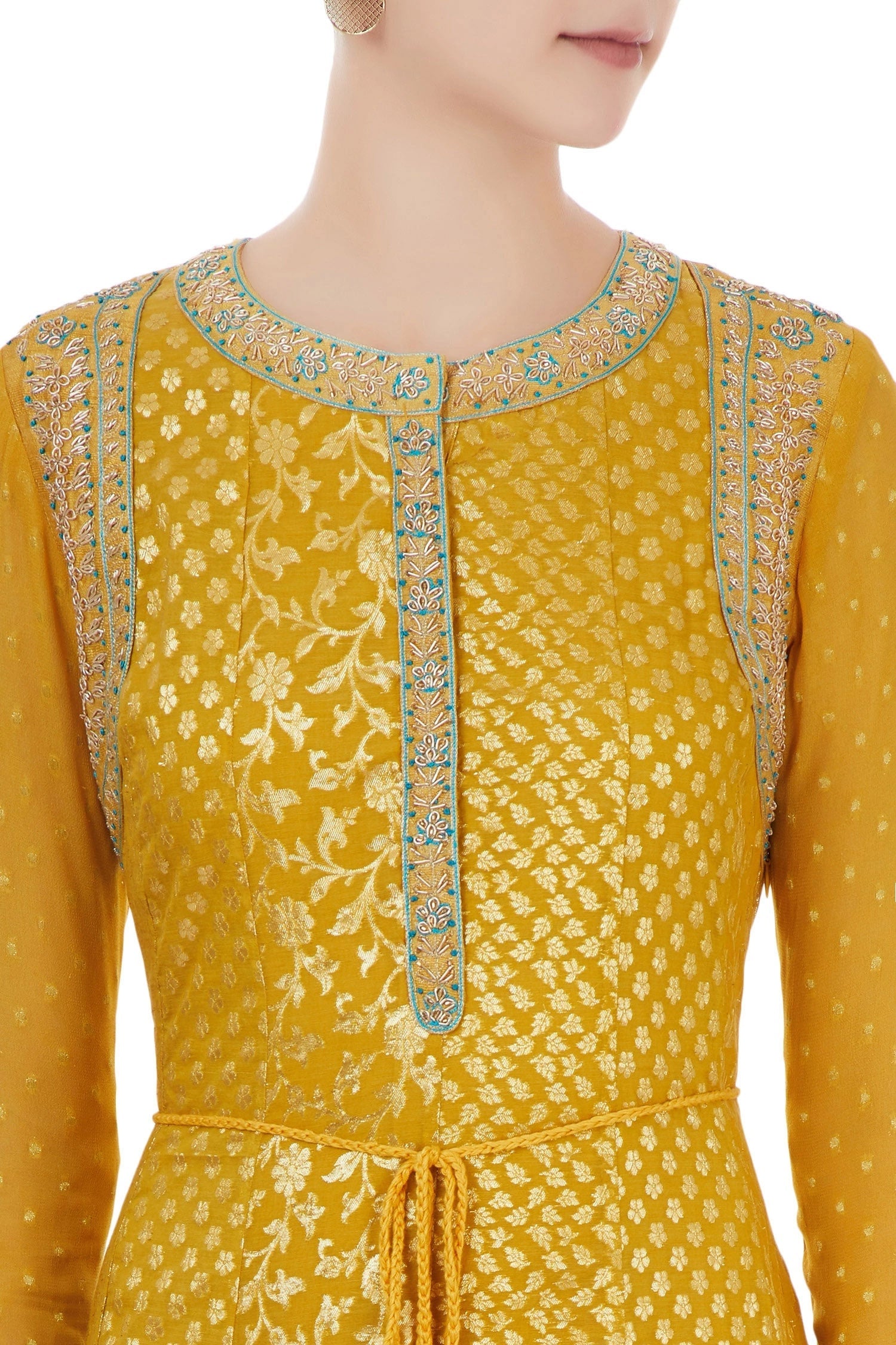 Sunrise yellow  anarkali set