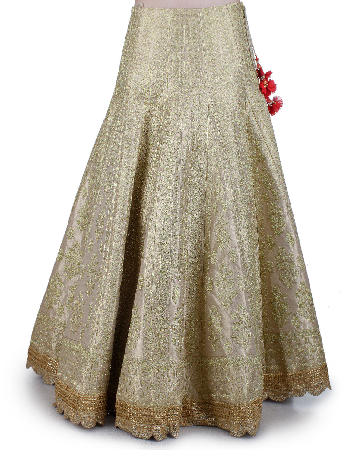 CHAMPAGNE SILK LEHENGA SET