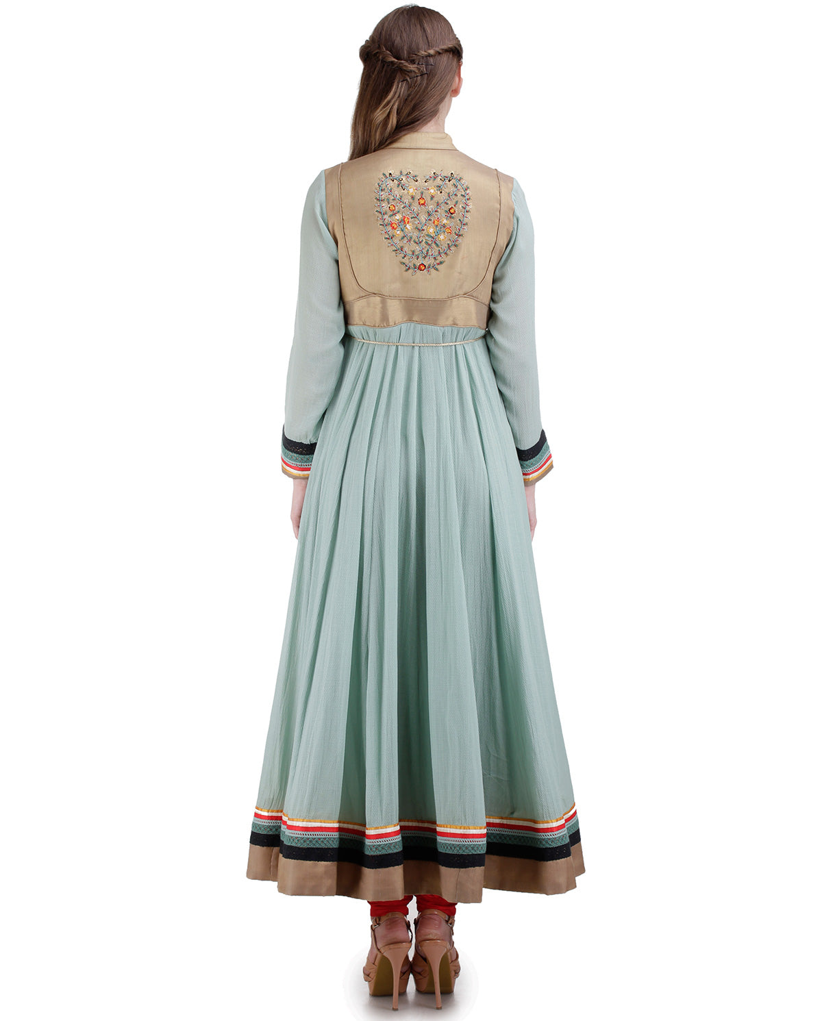 LIGHT BLUE EMBROIDERED YOKE ANARKALI