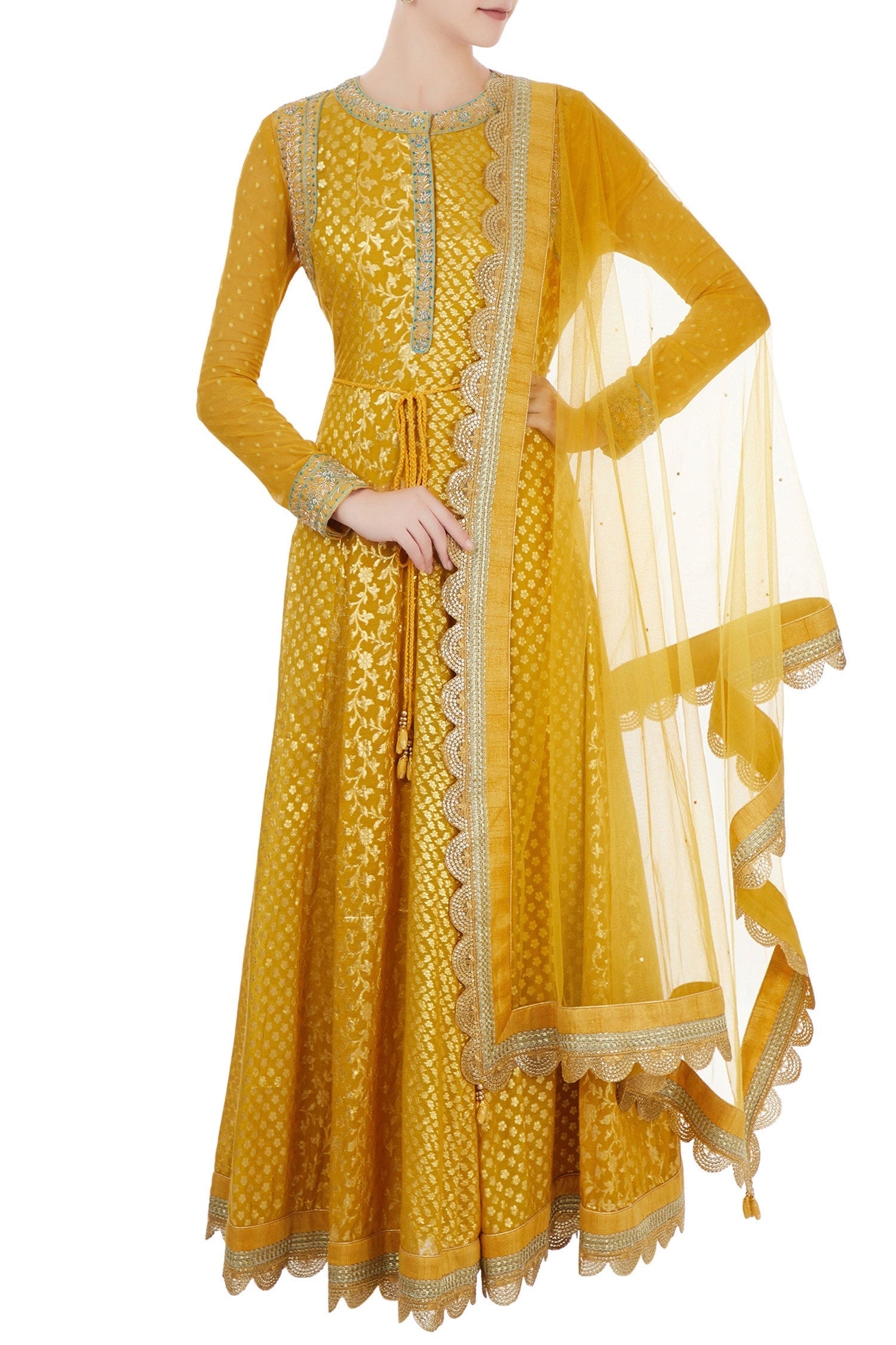 Sunrise yellow  anarkali set