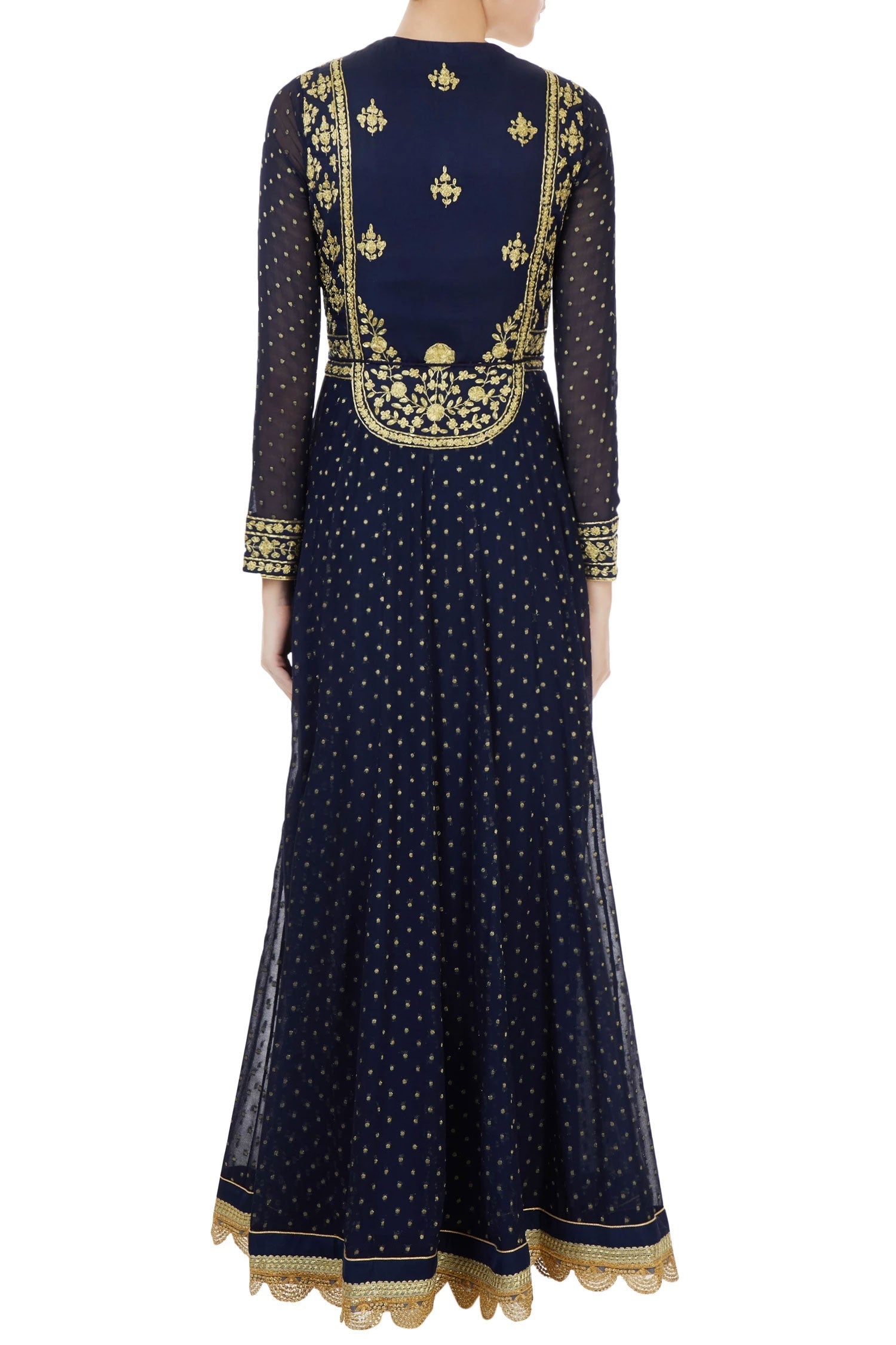 Navy blue  anarkali set