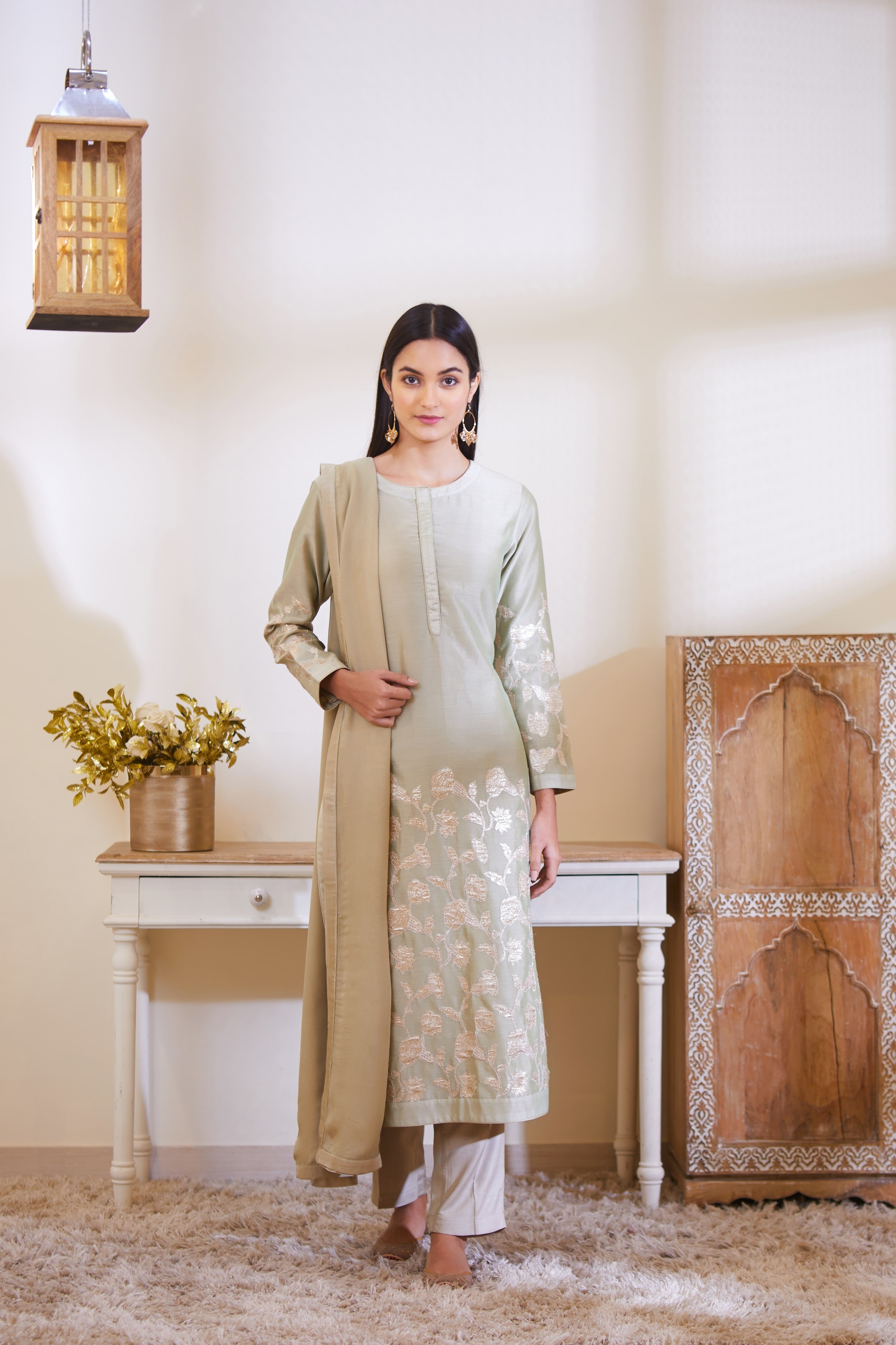 Fog Green Kurta Set
