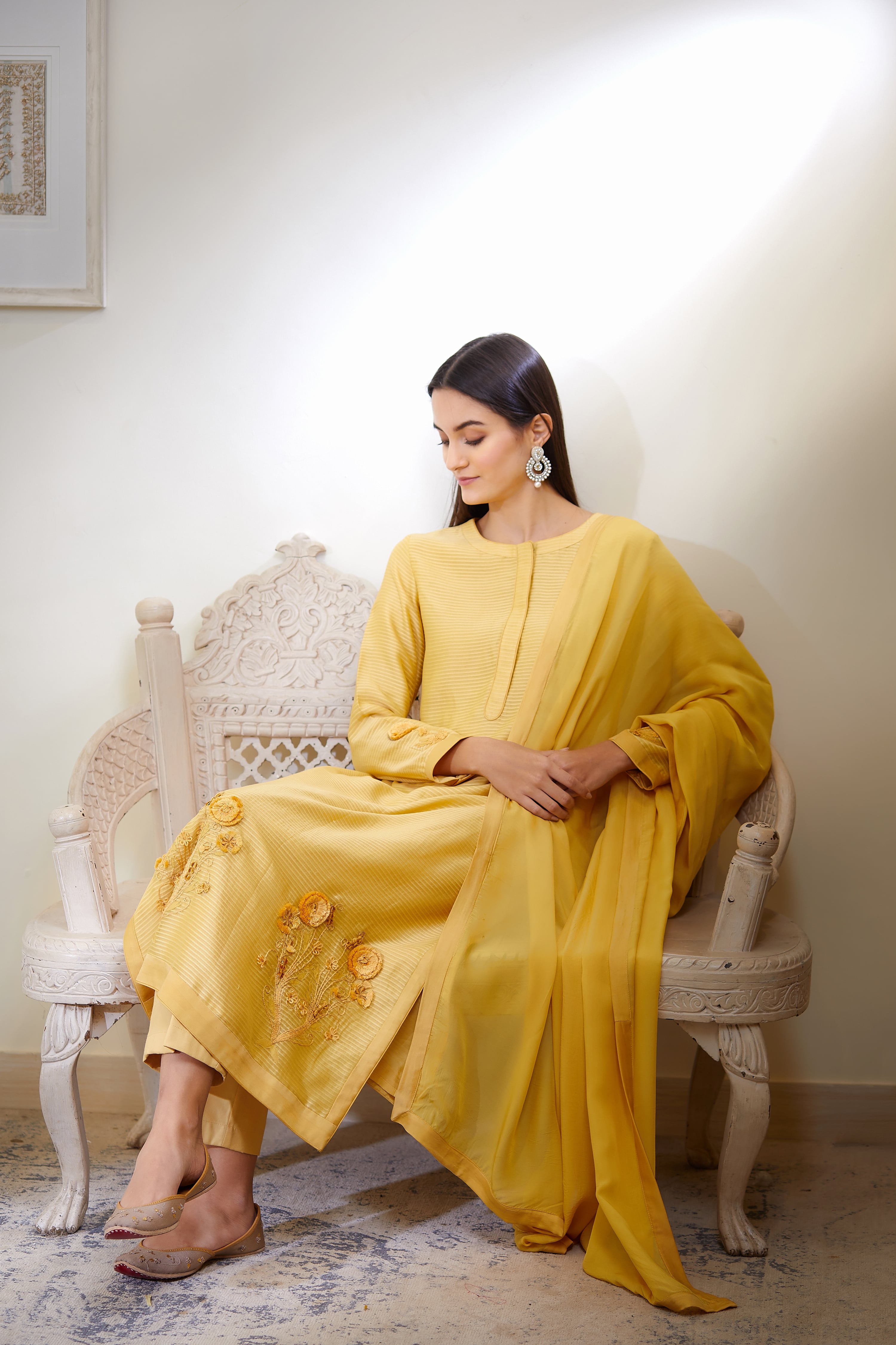 Mustard Kurta Set
