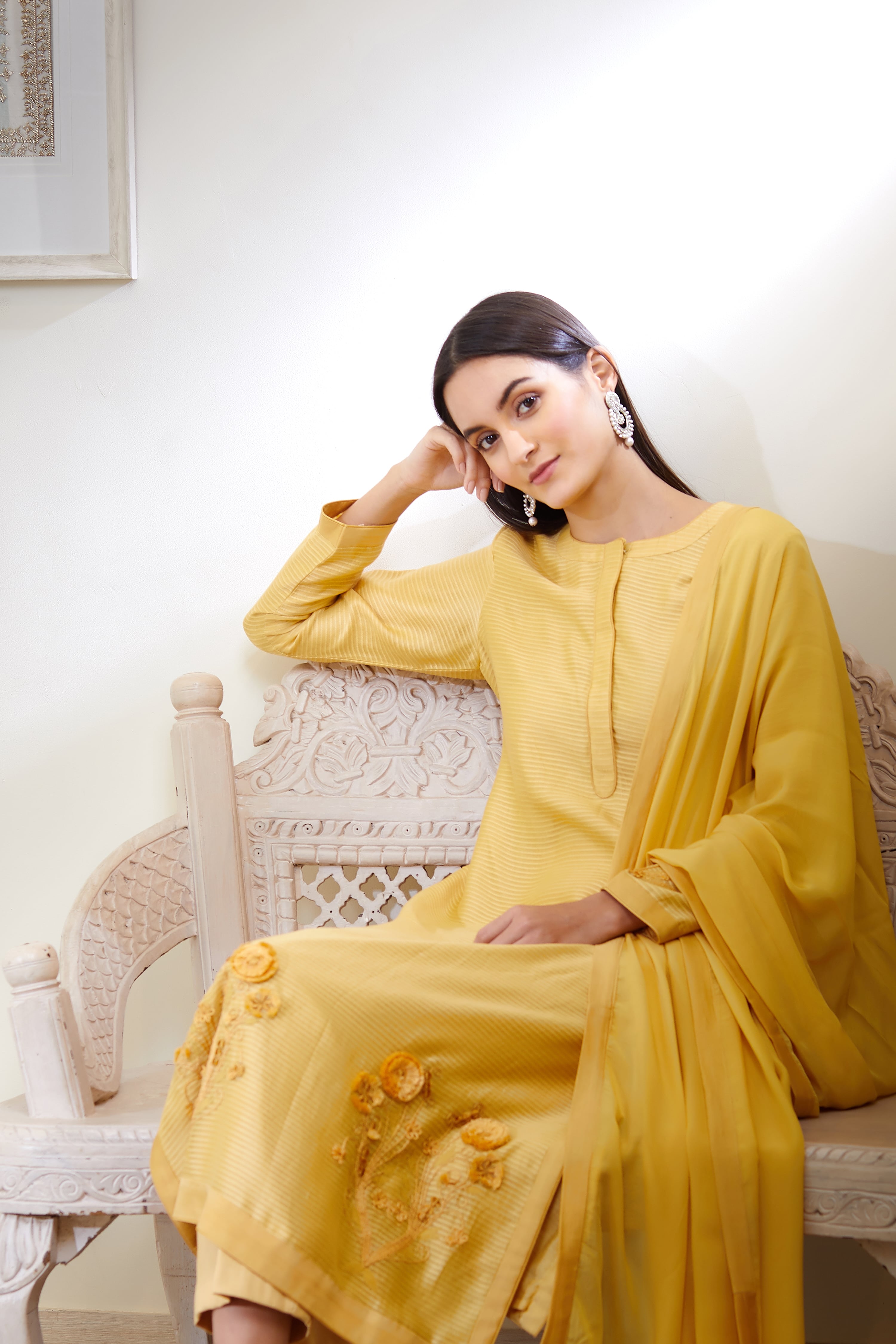 Mustard Kurta Set