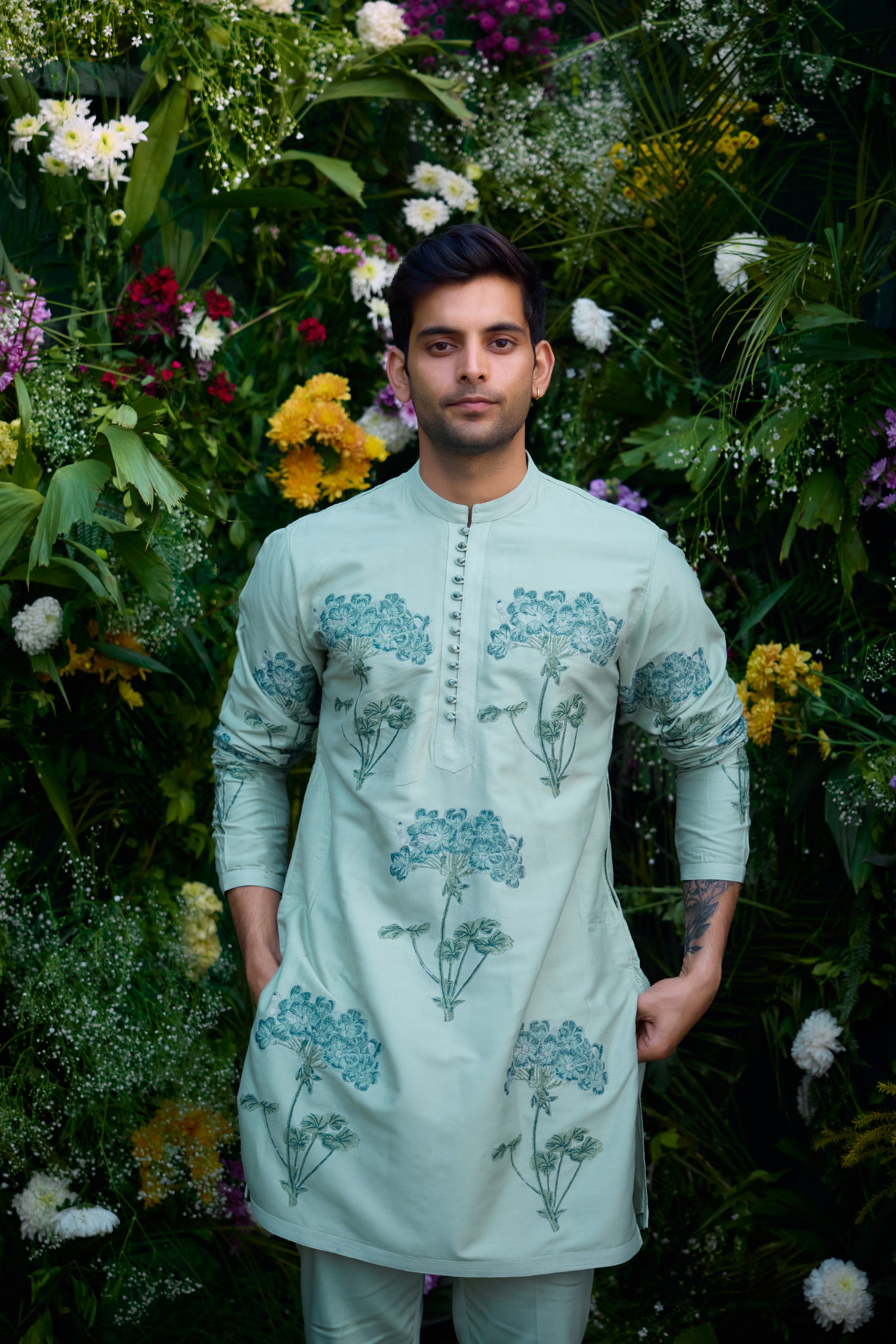Illusion Blue Kurta Set