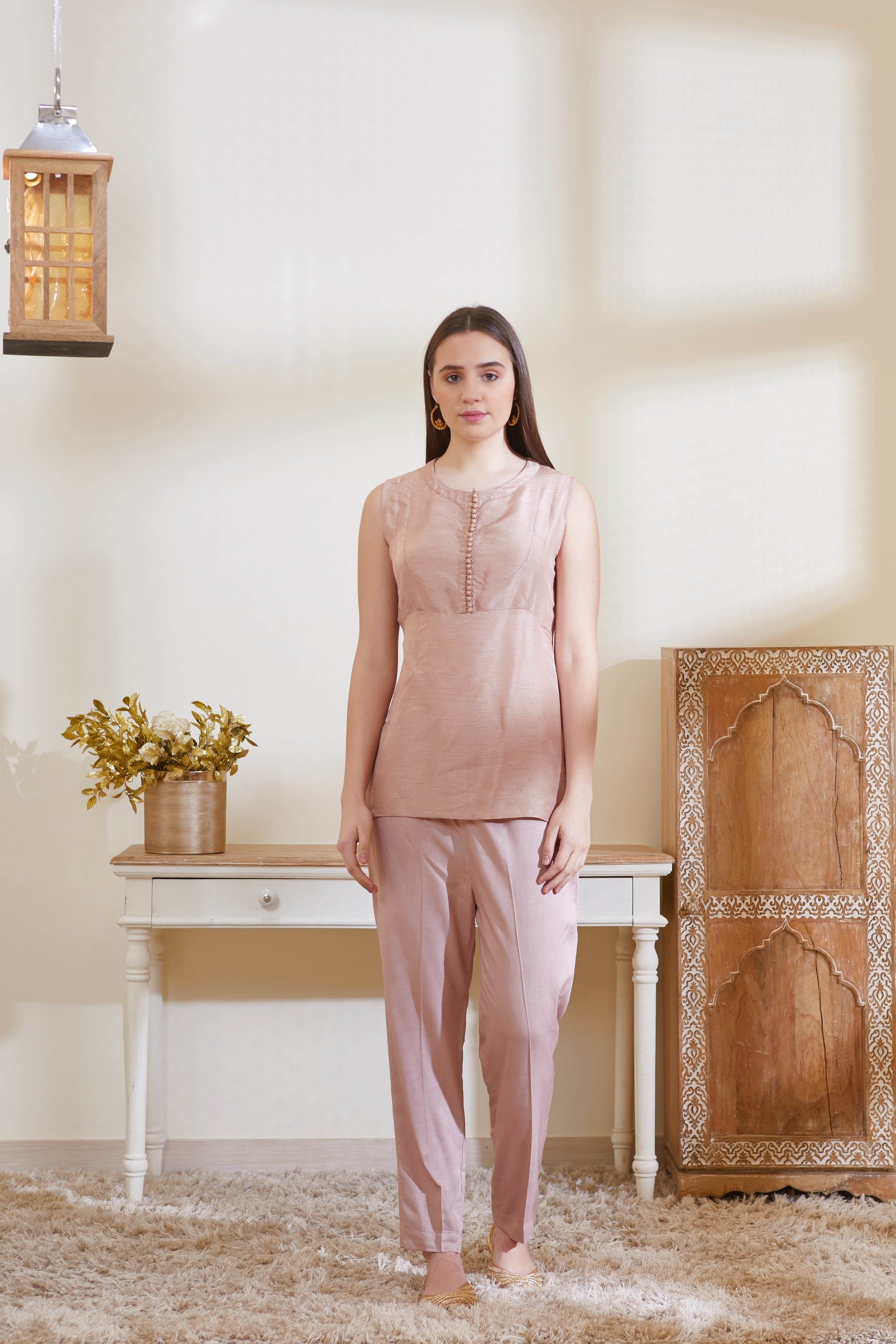 Old Rose Pink Angrakha Set