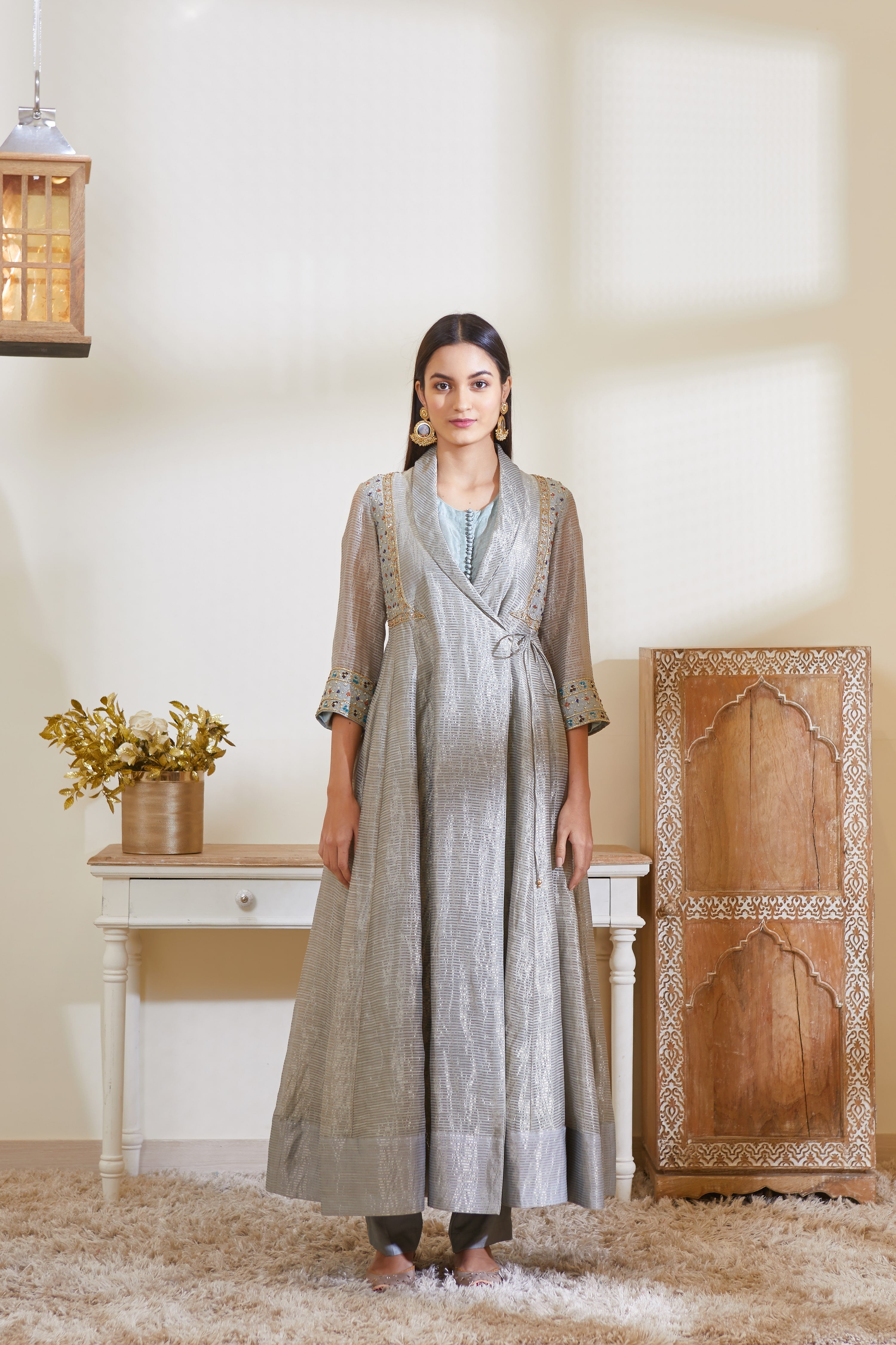 Blue Grey Kurta Set