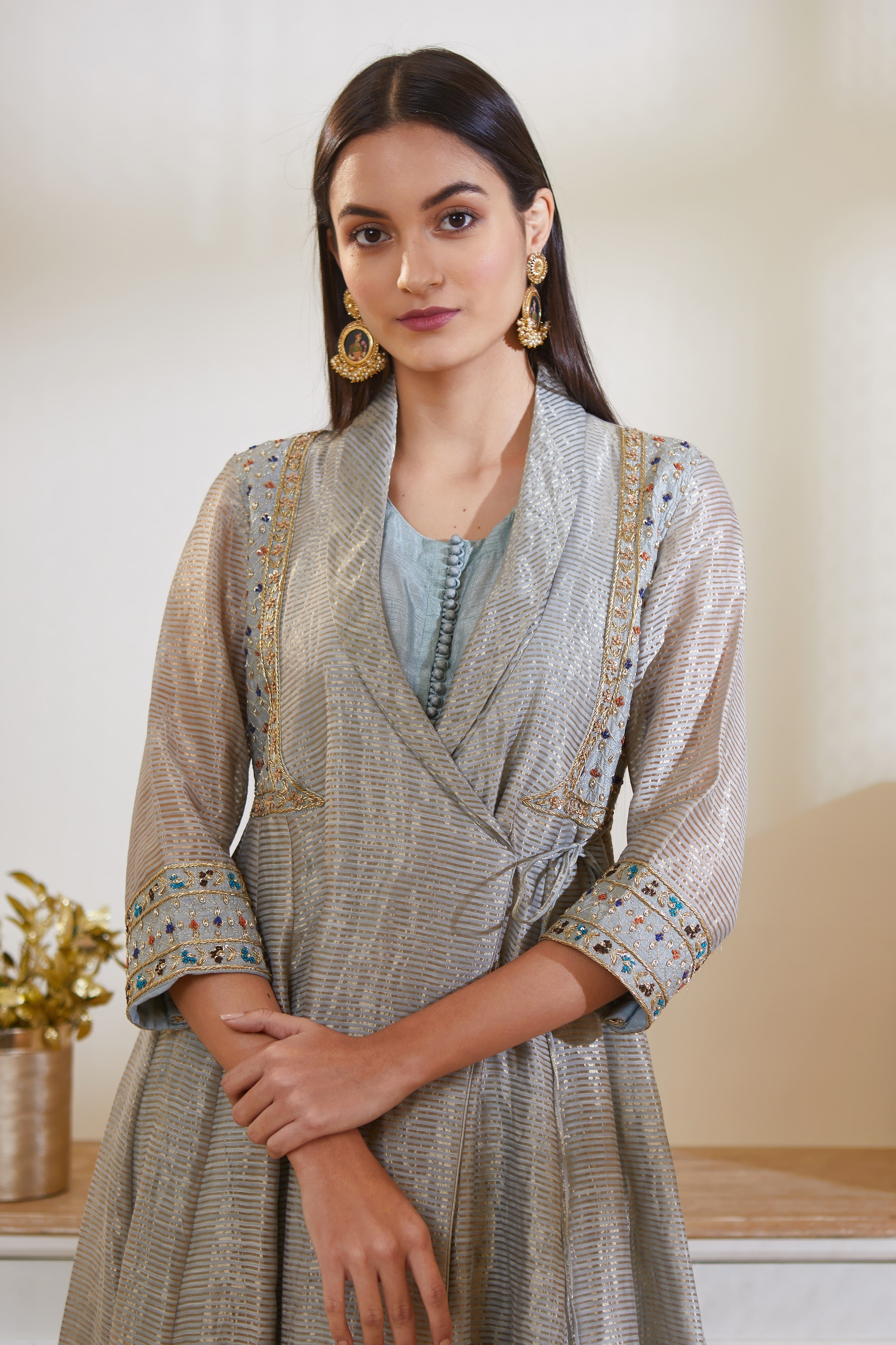 Blue Grey Kurta Set