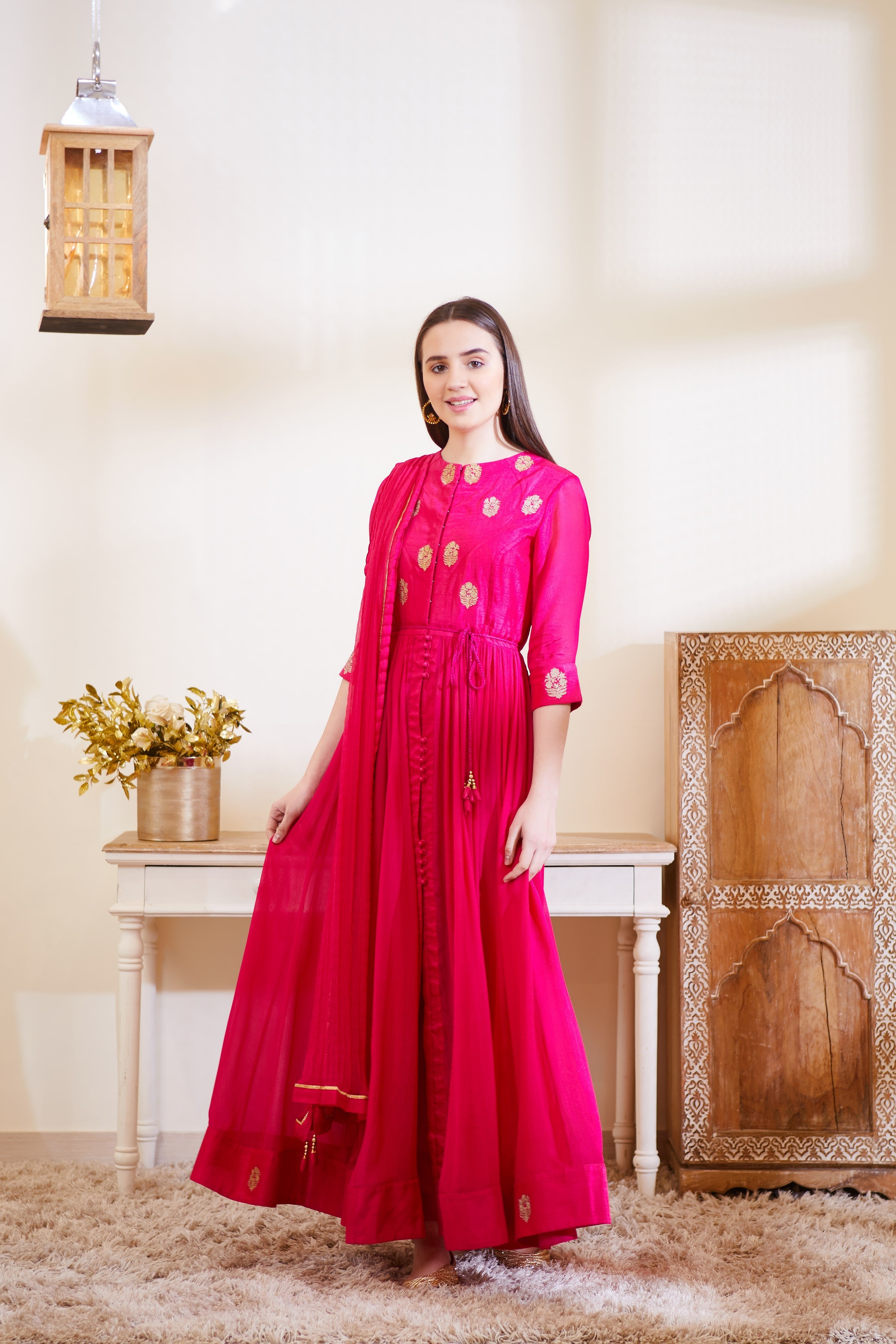 Pink Anarkali Set