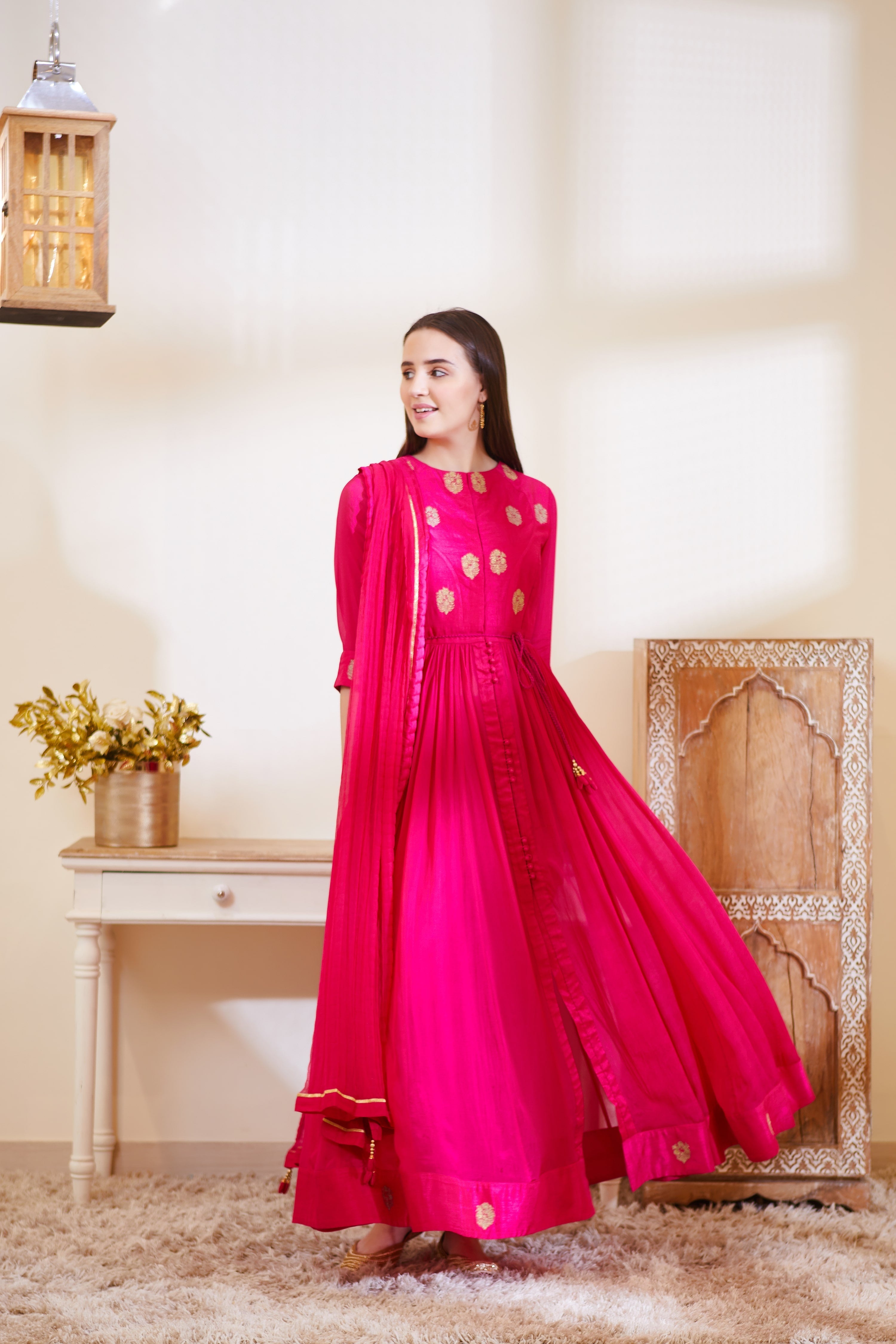 Pink Anarkali Set