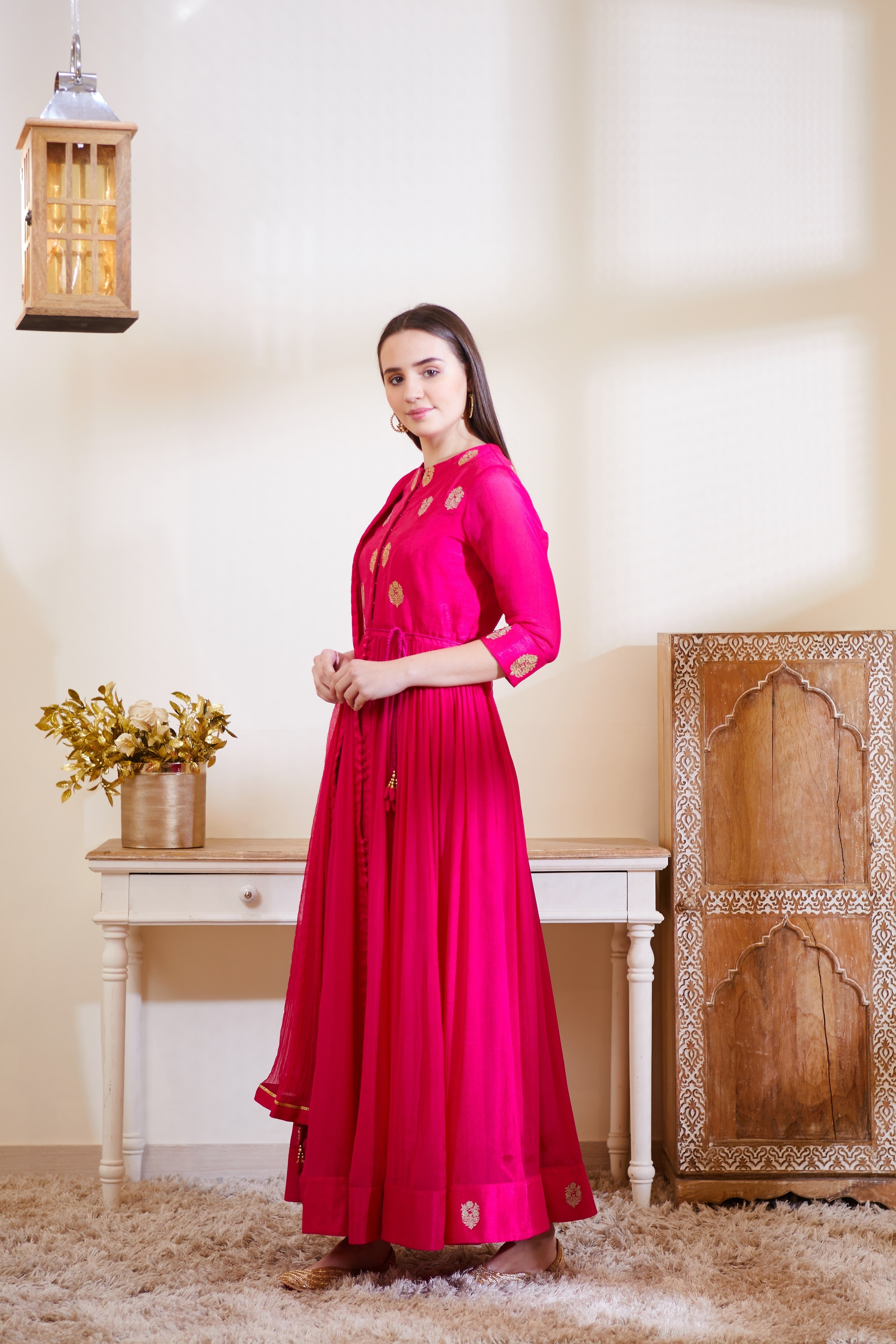 Pink Anarkali Set