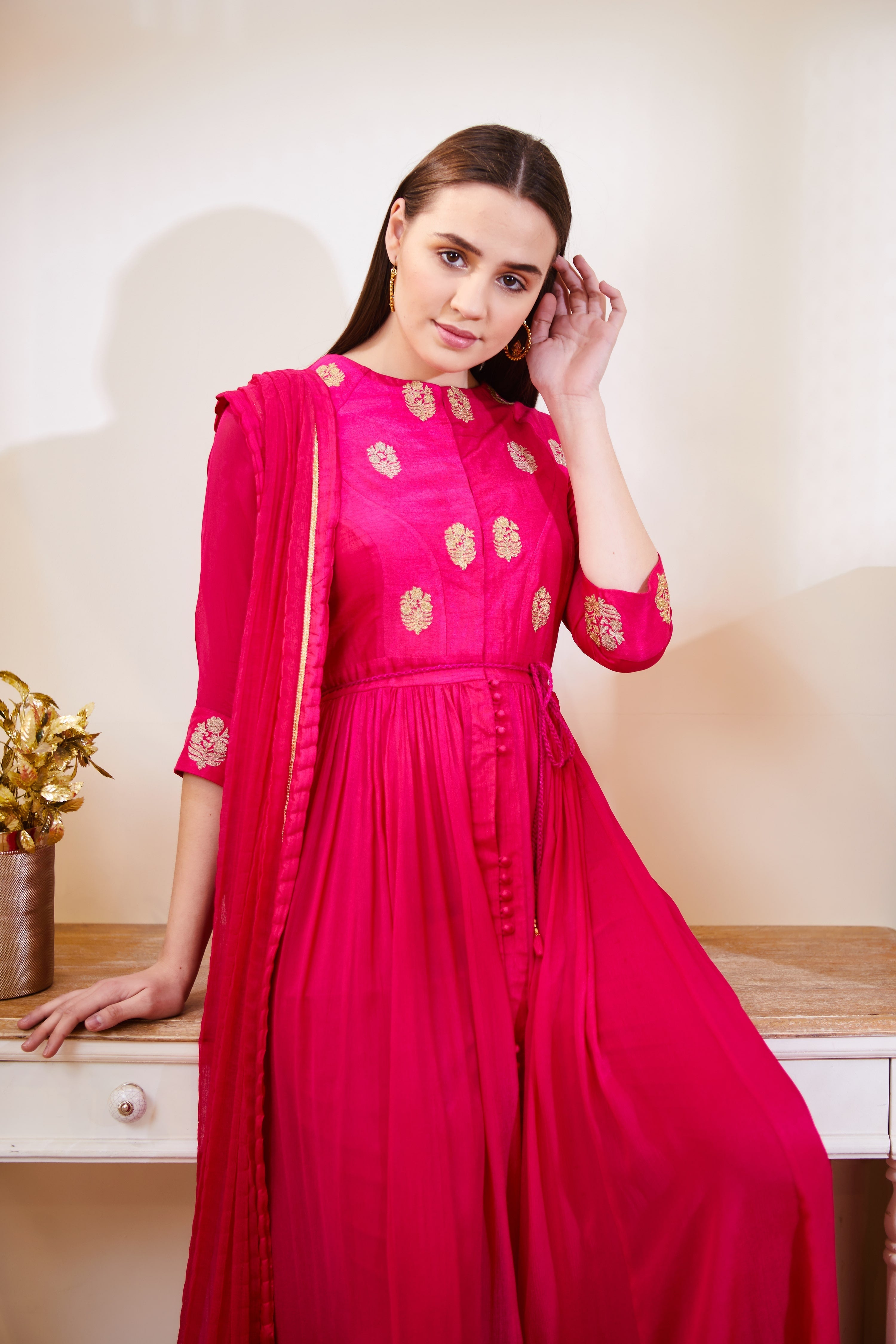 Pink Anarkali Set