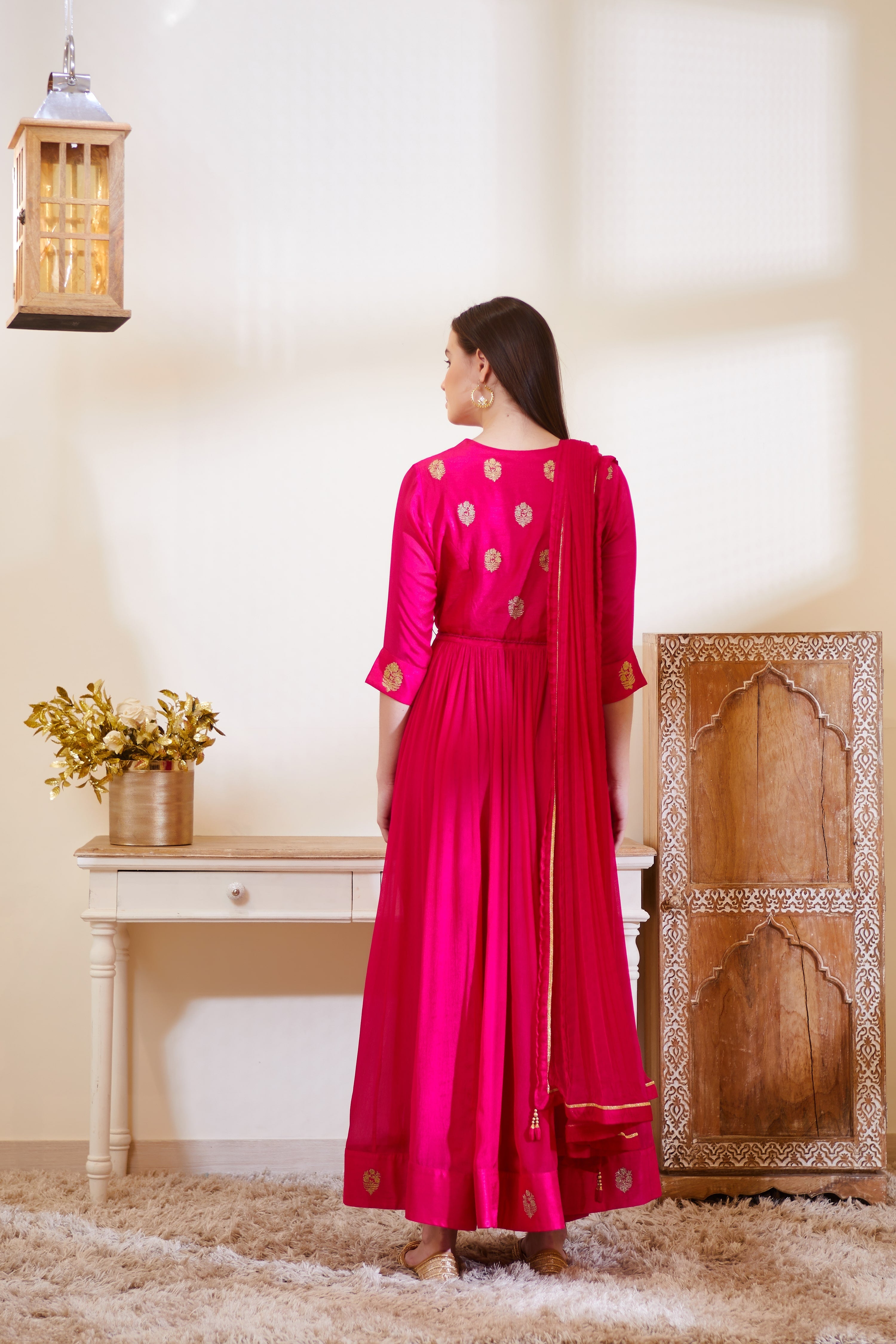 Pink Anarkali Set
