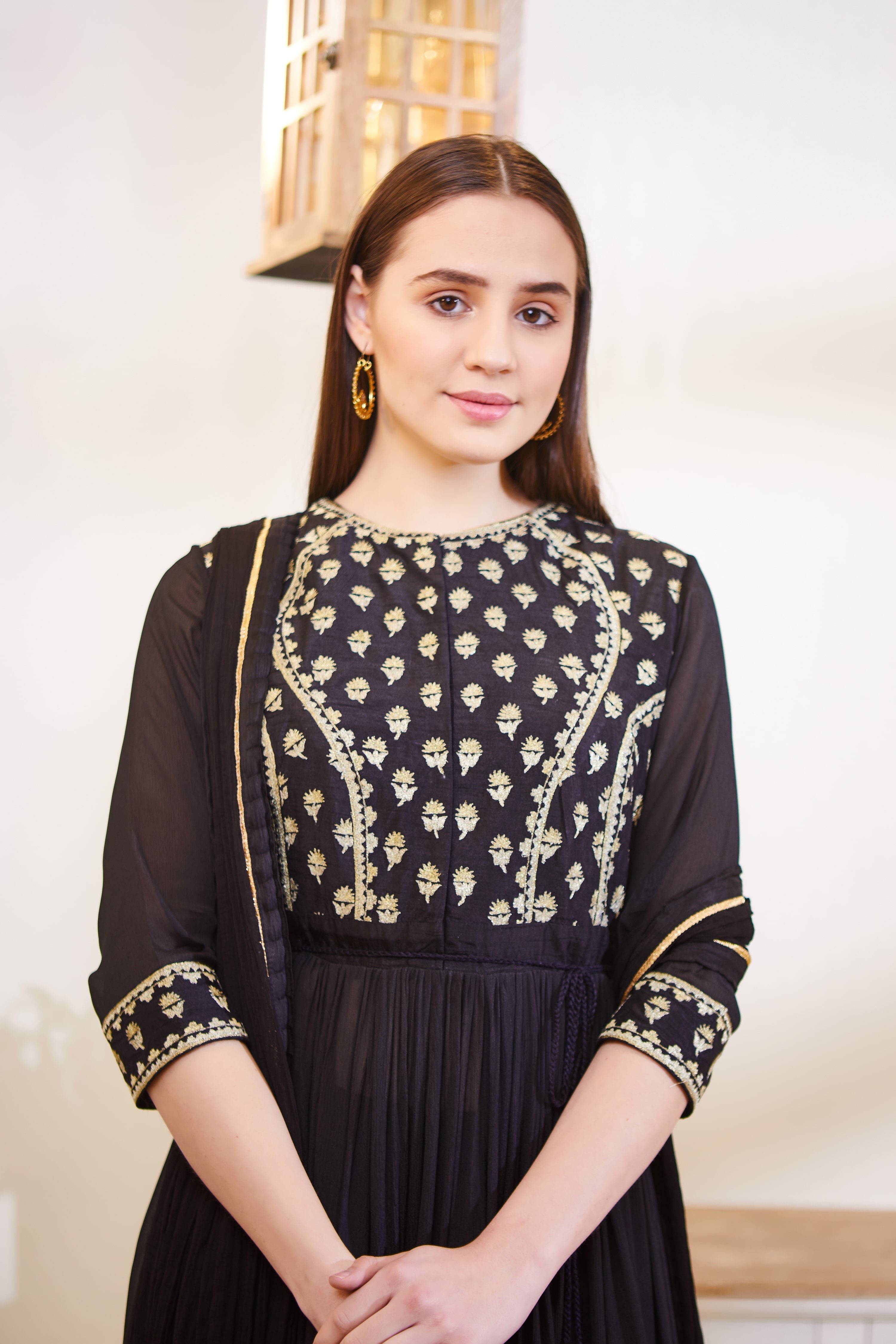 Black Anarkali Set