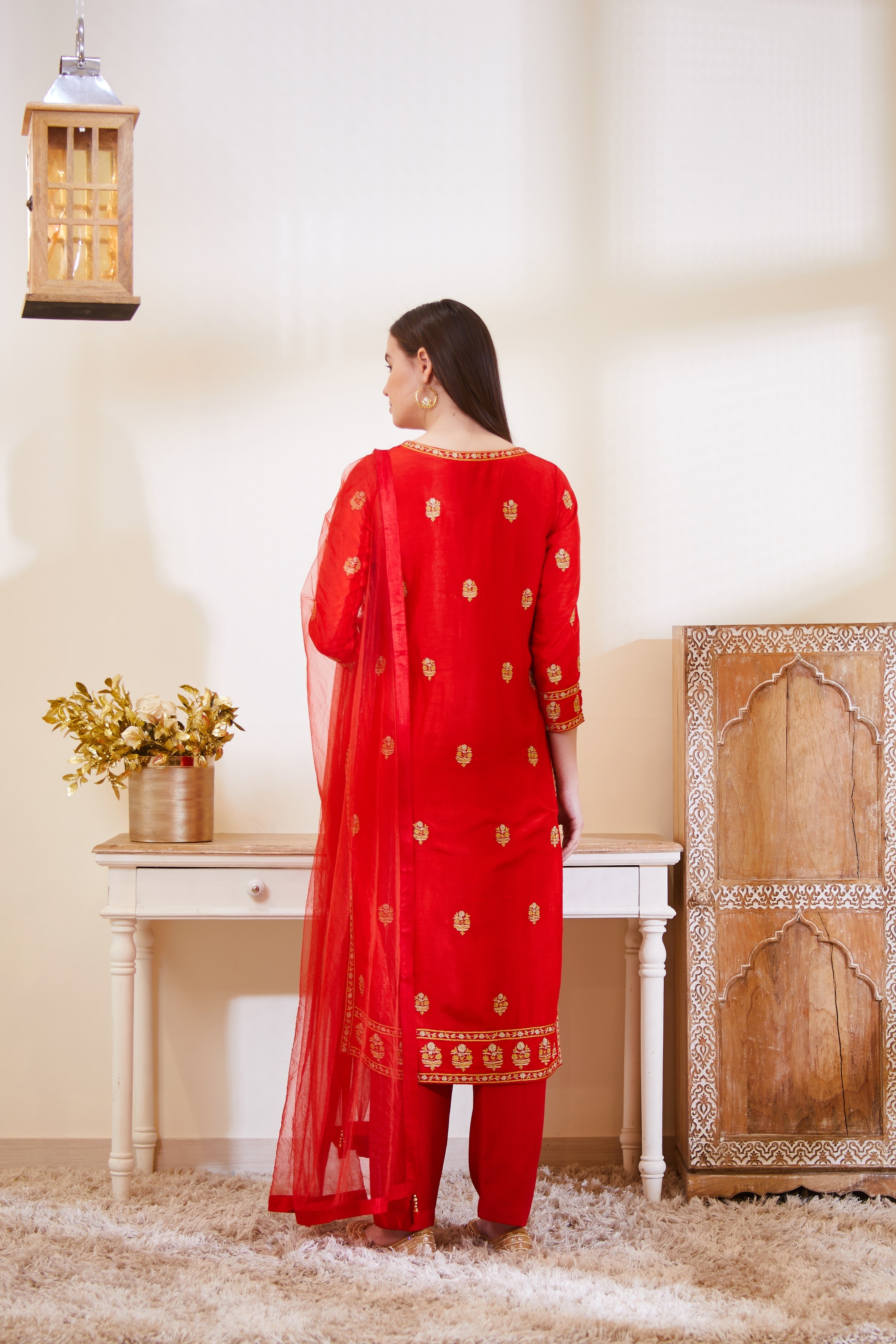 Red Kurta Set
