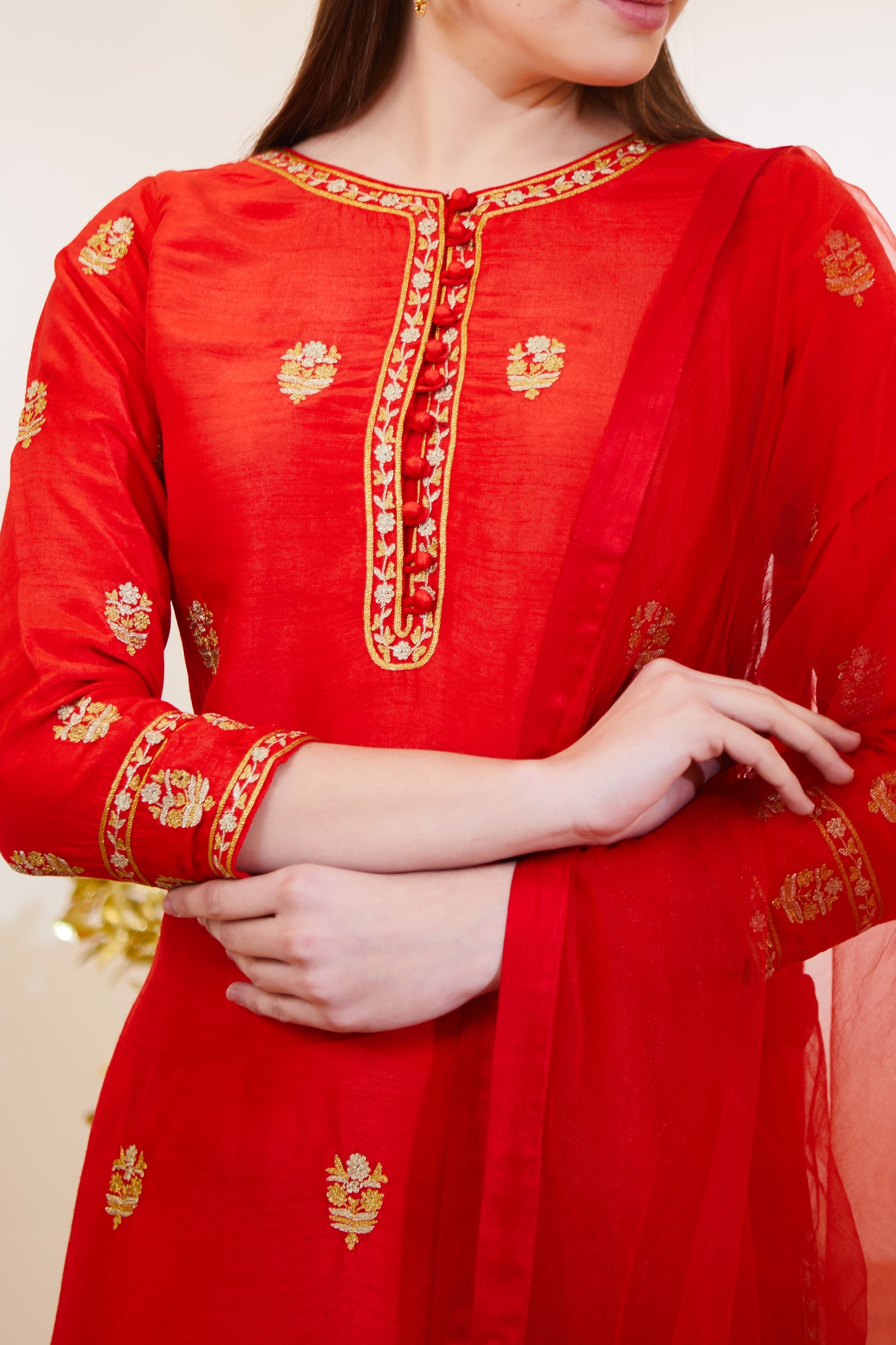 Red Kurta Set