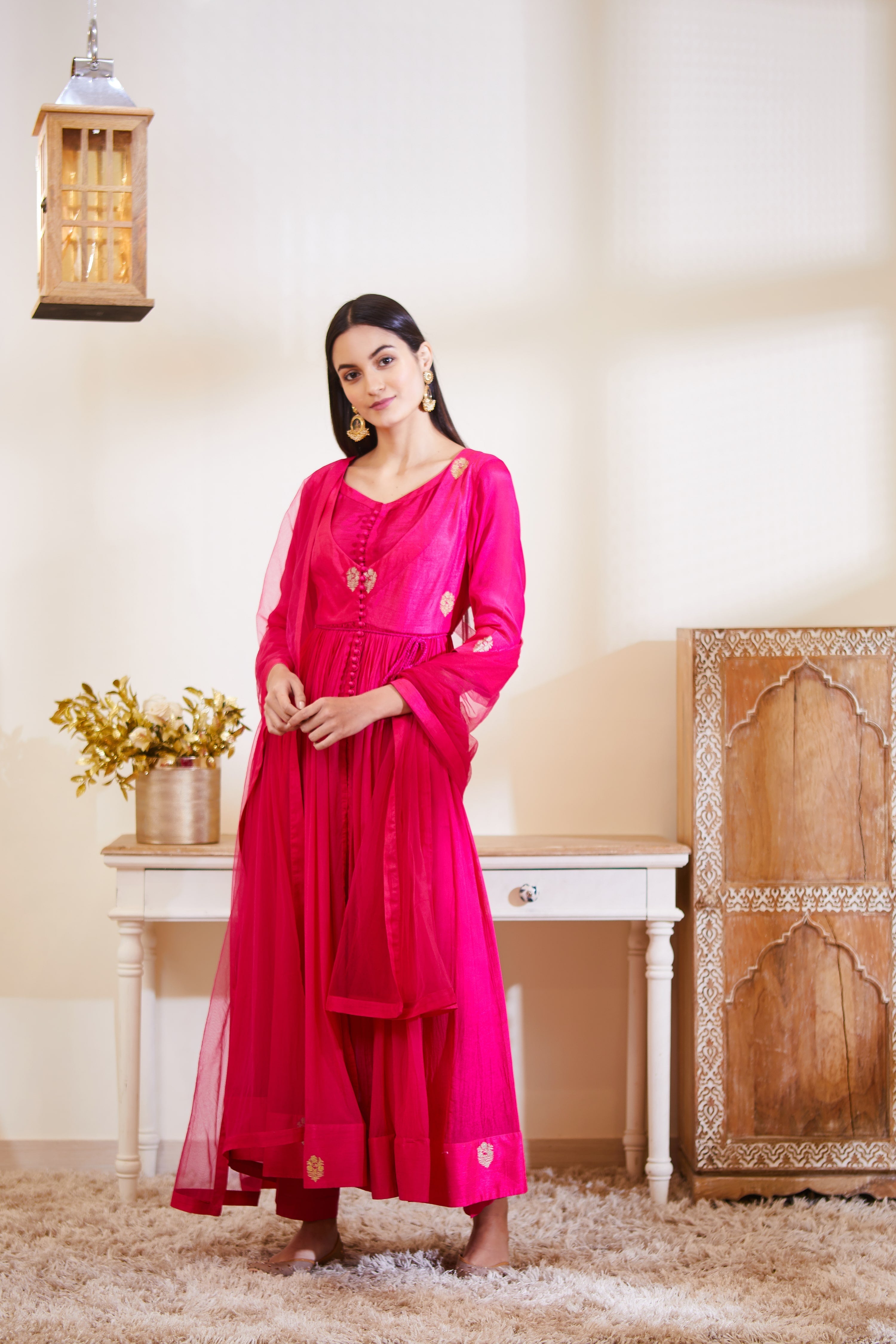 Pink Angrakha Set