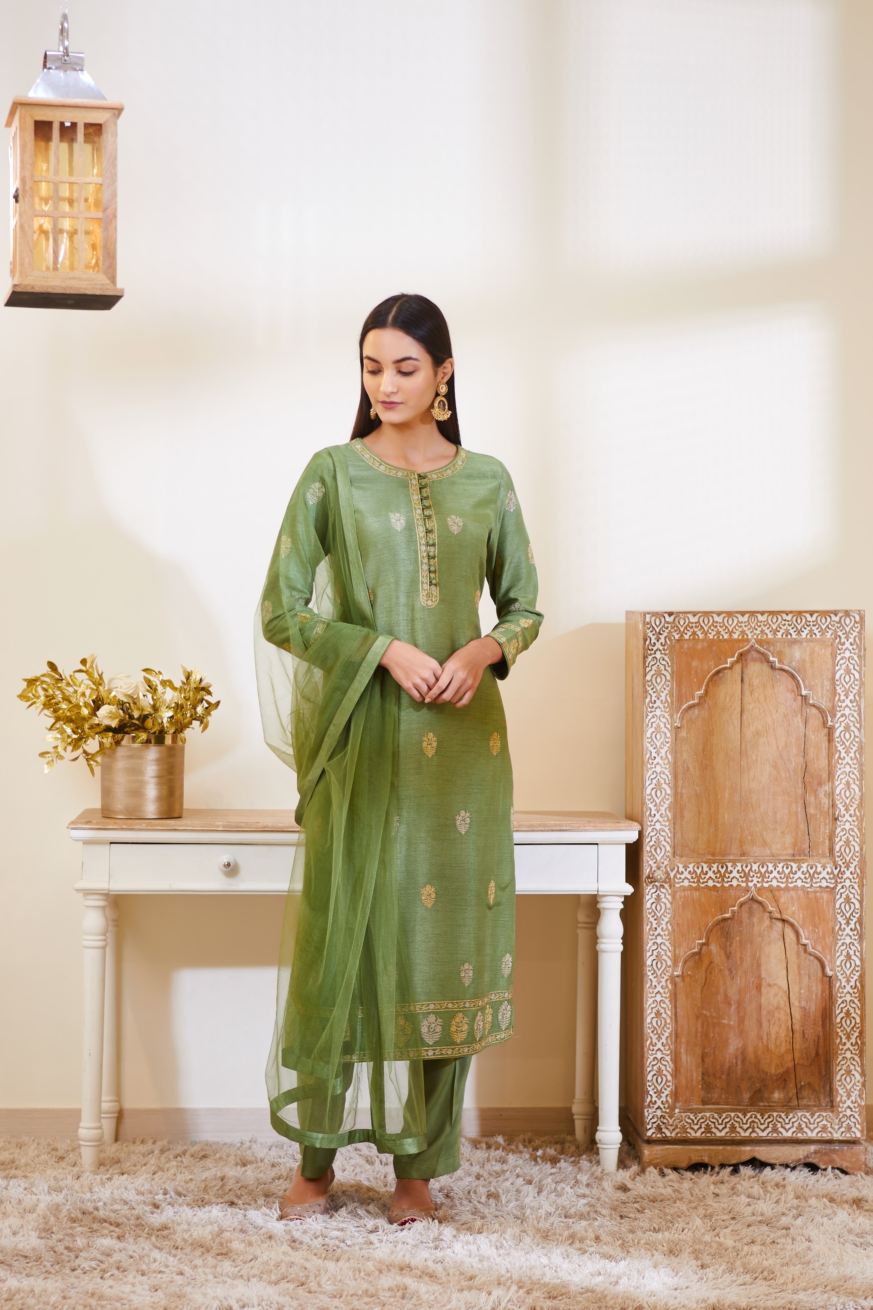 Green Kurta Set