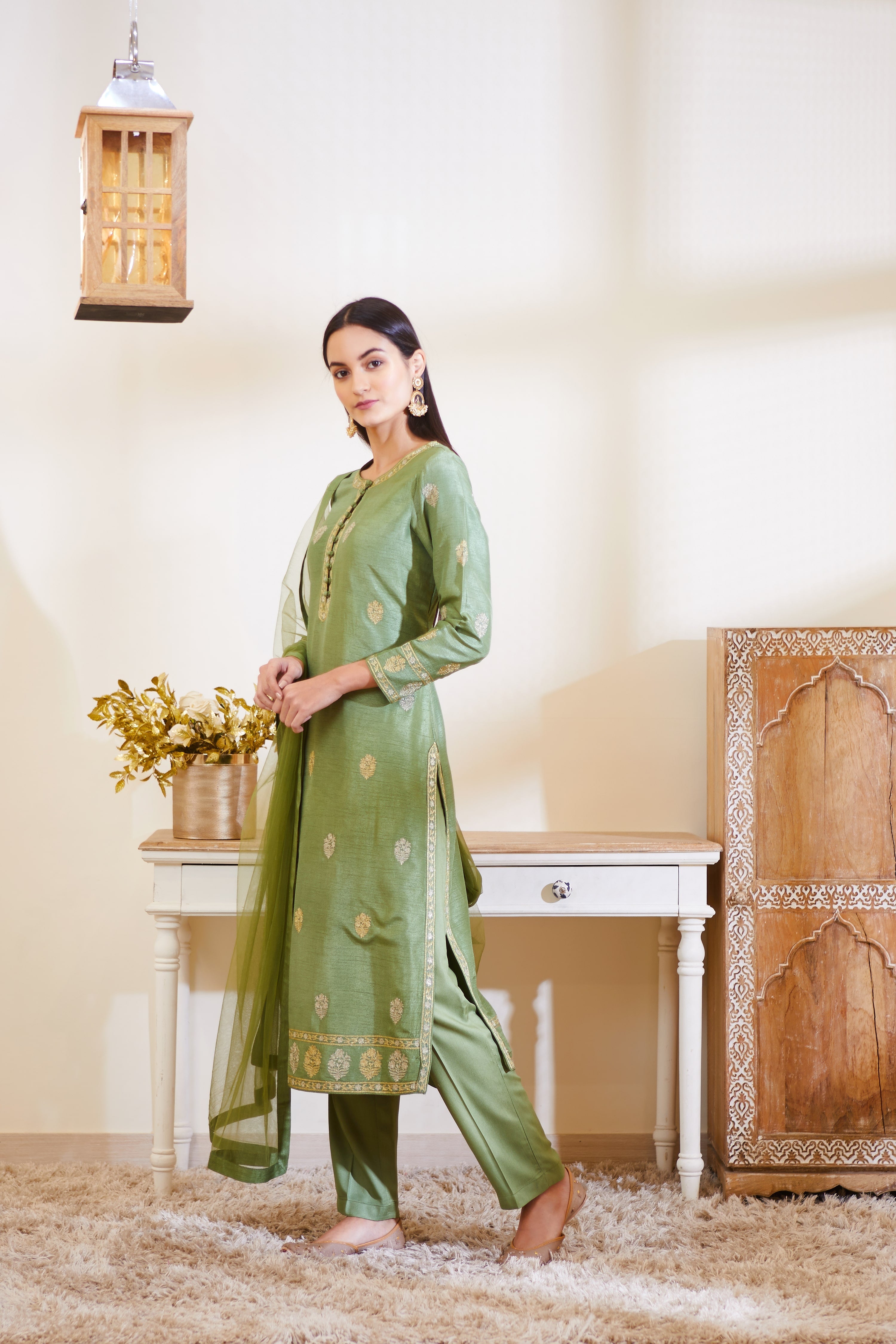 Green Kurta Set