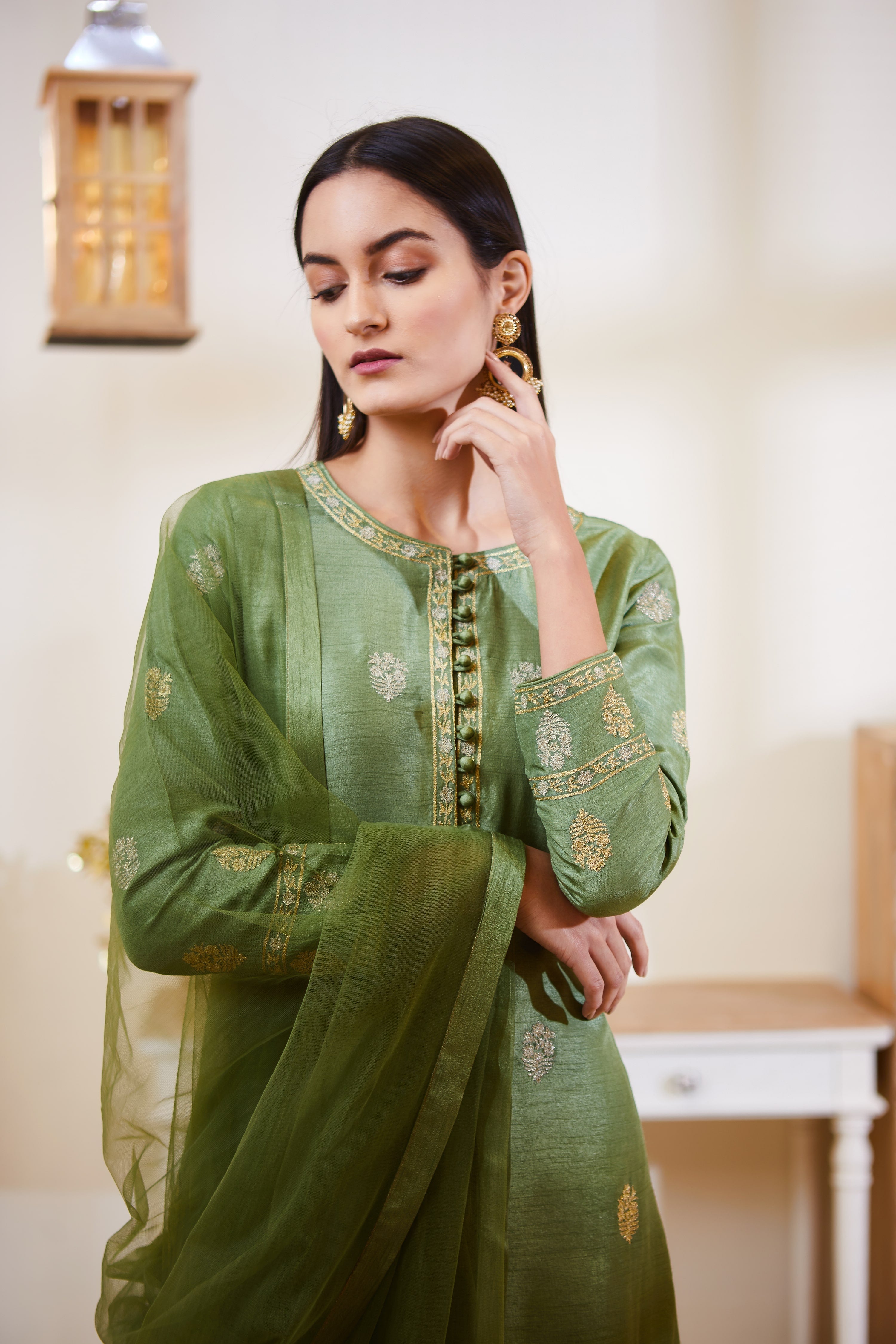 Green Kurta Set