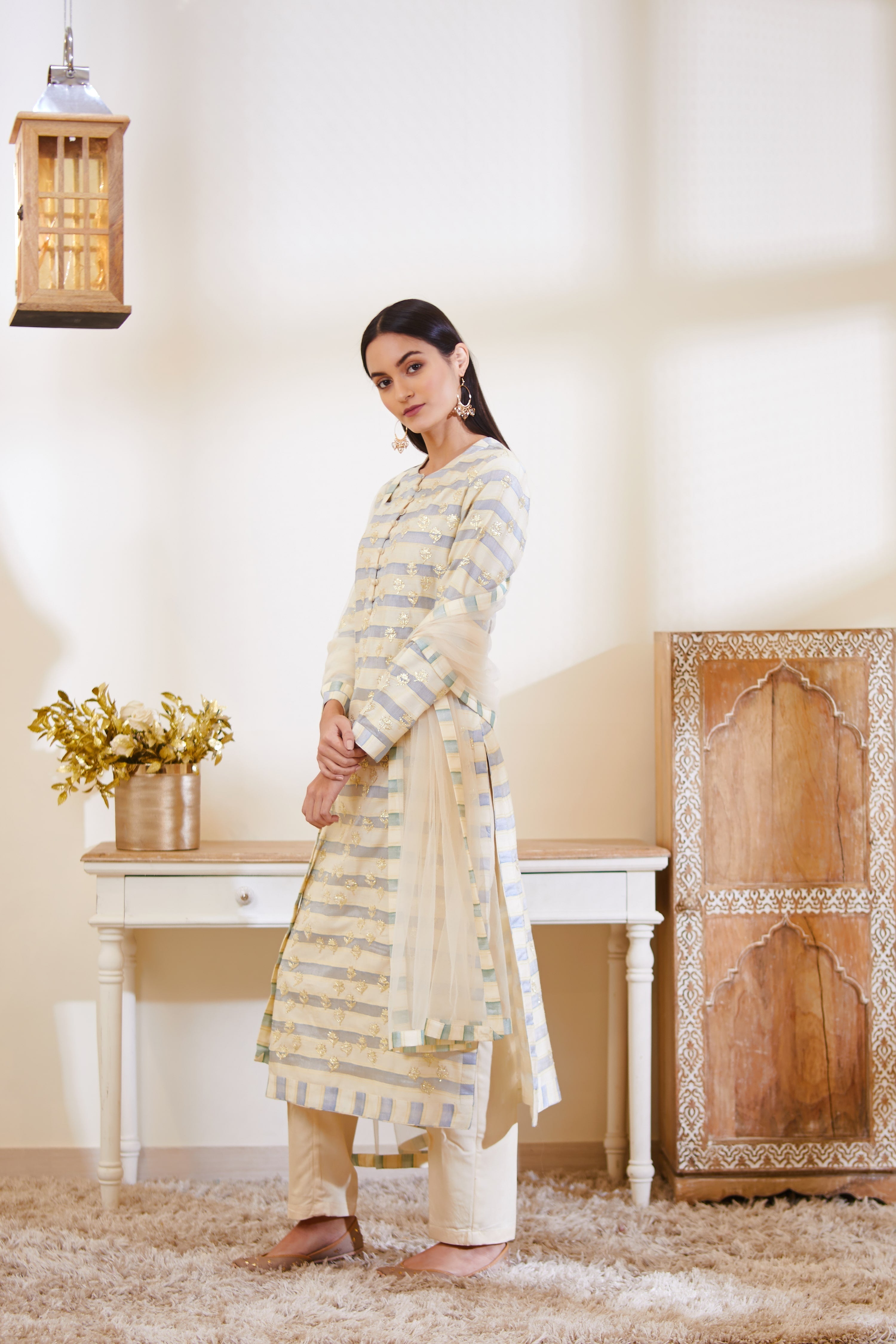 Off-White - Green Kurta Set