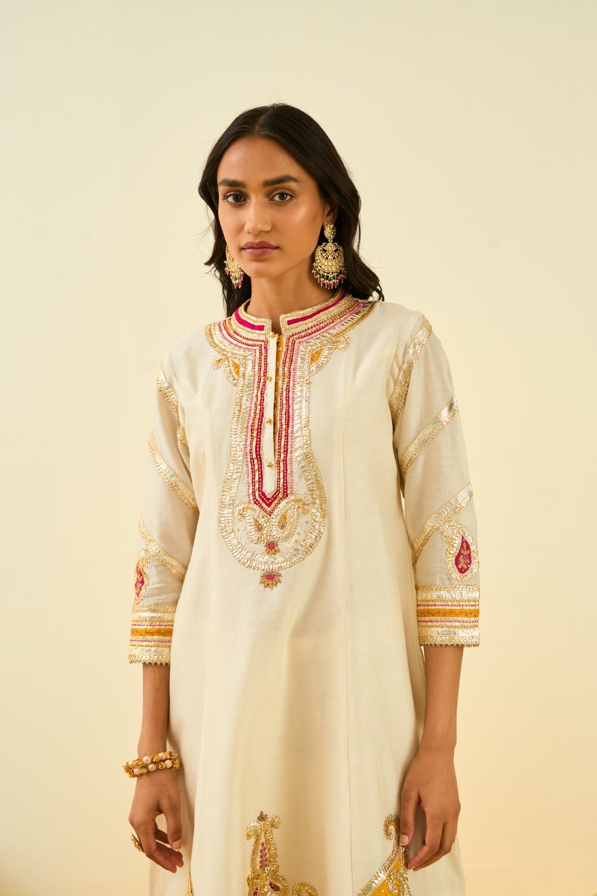 Sadiyah Daisy Ivory Princess Cut Kurta with Salwar and Dupatta