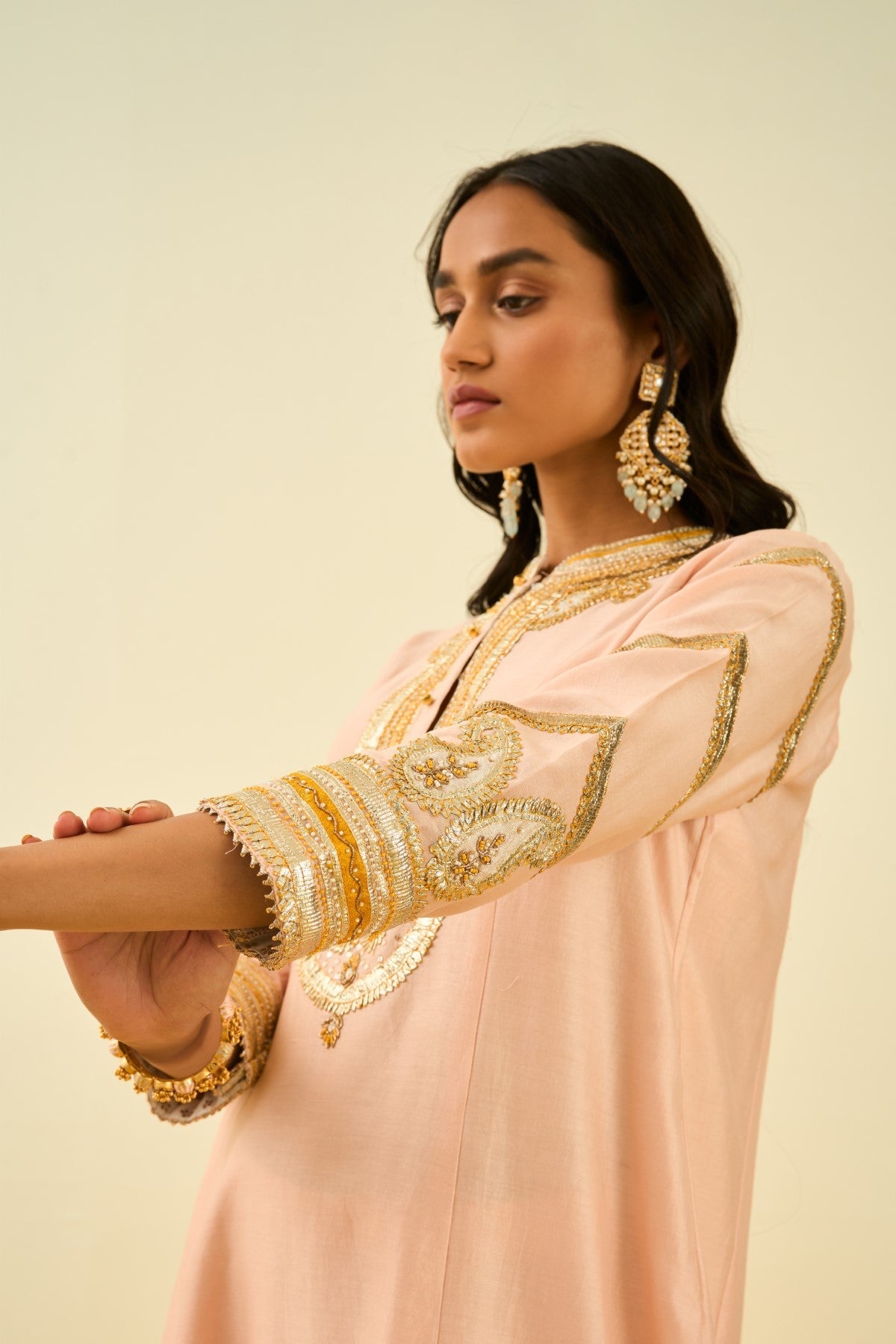Sadiyah- Rosepink Princess Cut Kurta with Salwar and Dupatta