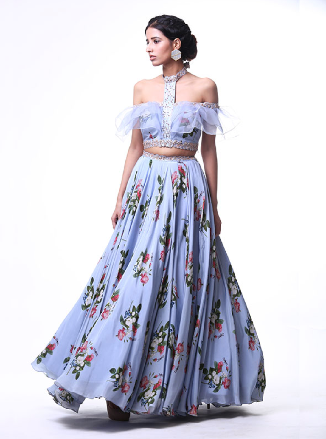Off Shoulder Lehenga Set