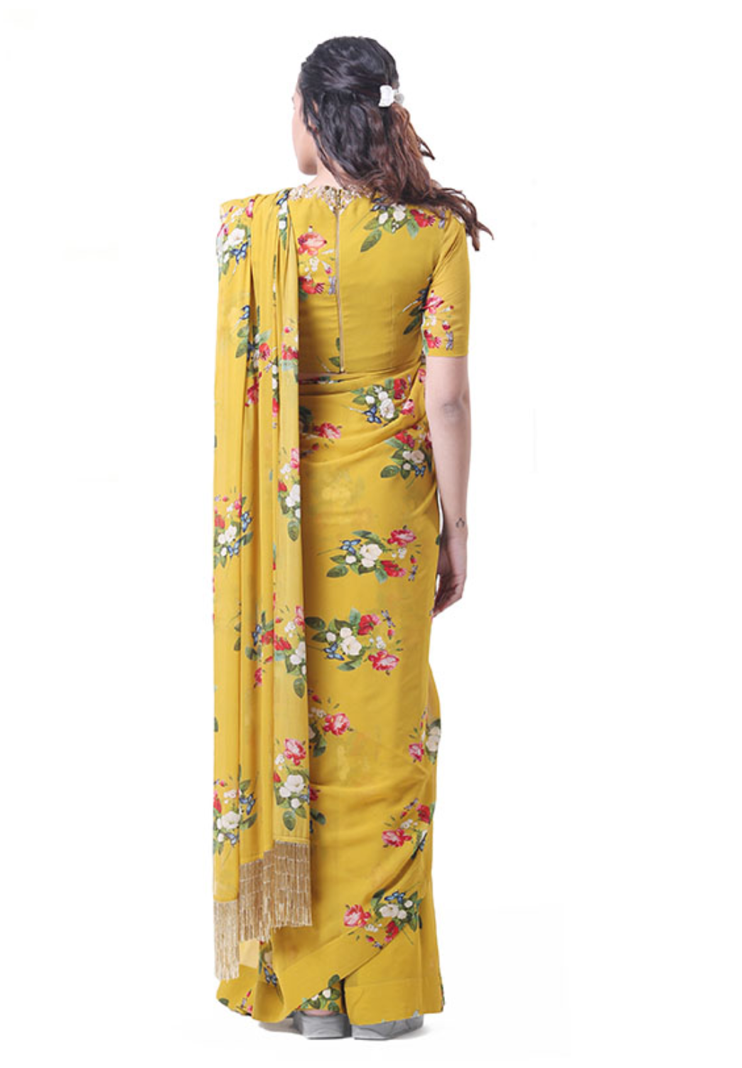 Printed Saree And Blouse Set