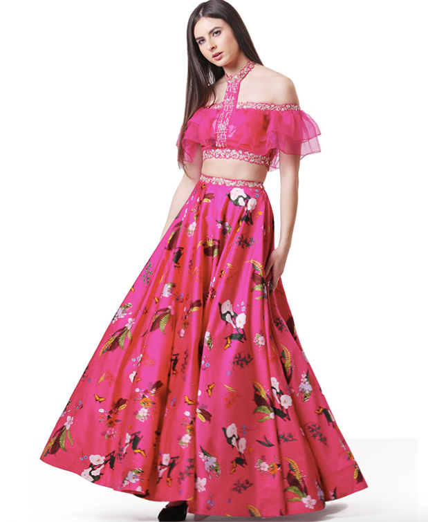Off Shoulder Lehenga Set