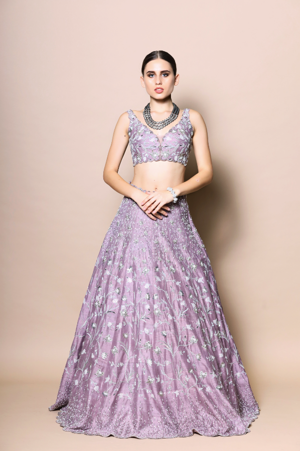 Heavy Embroidered Full Sleeves Lehenga Set