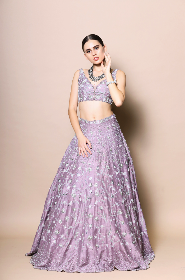 Heavy Embroidered Full Sleeves Lehenga Set