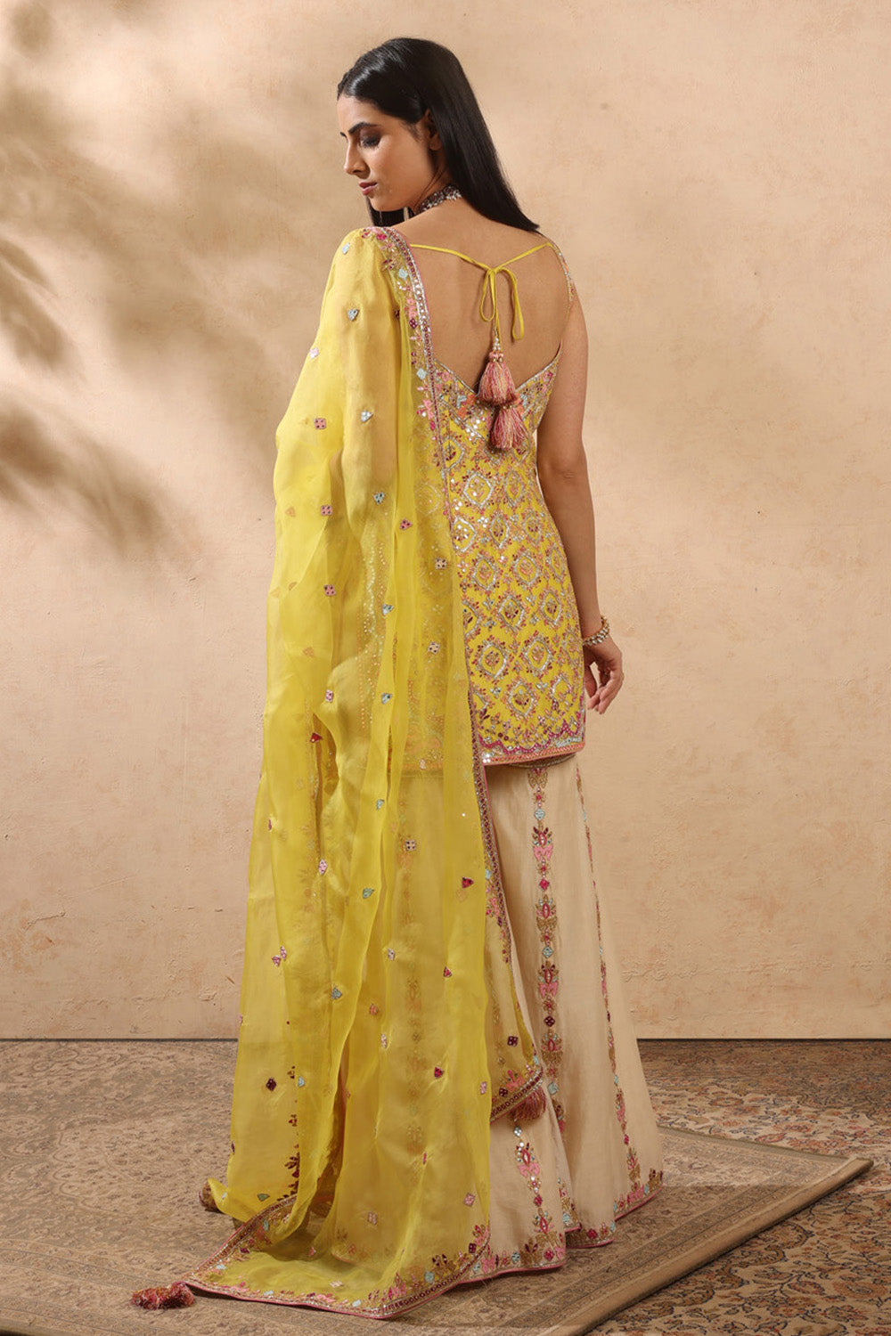 Yellow & Cream Gharara Set