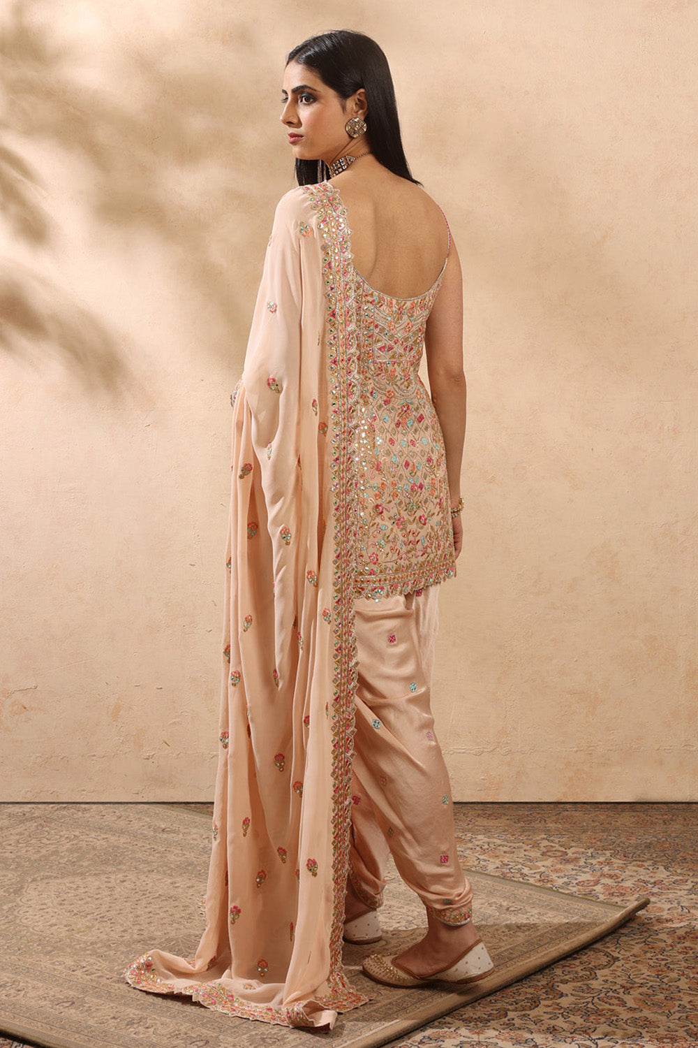 PEACH DHOTI KURTA SET - Ready To Ship