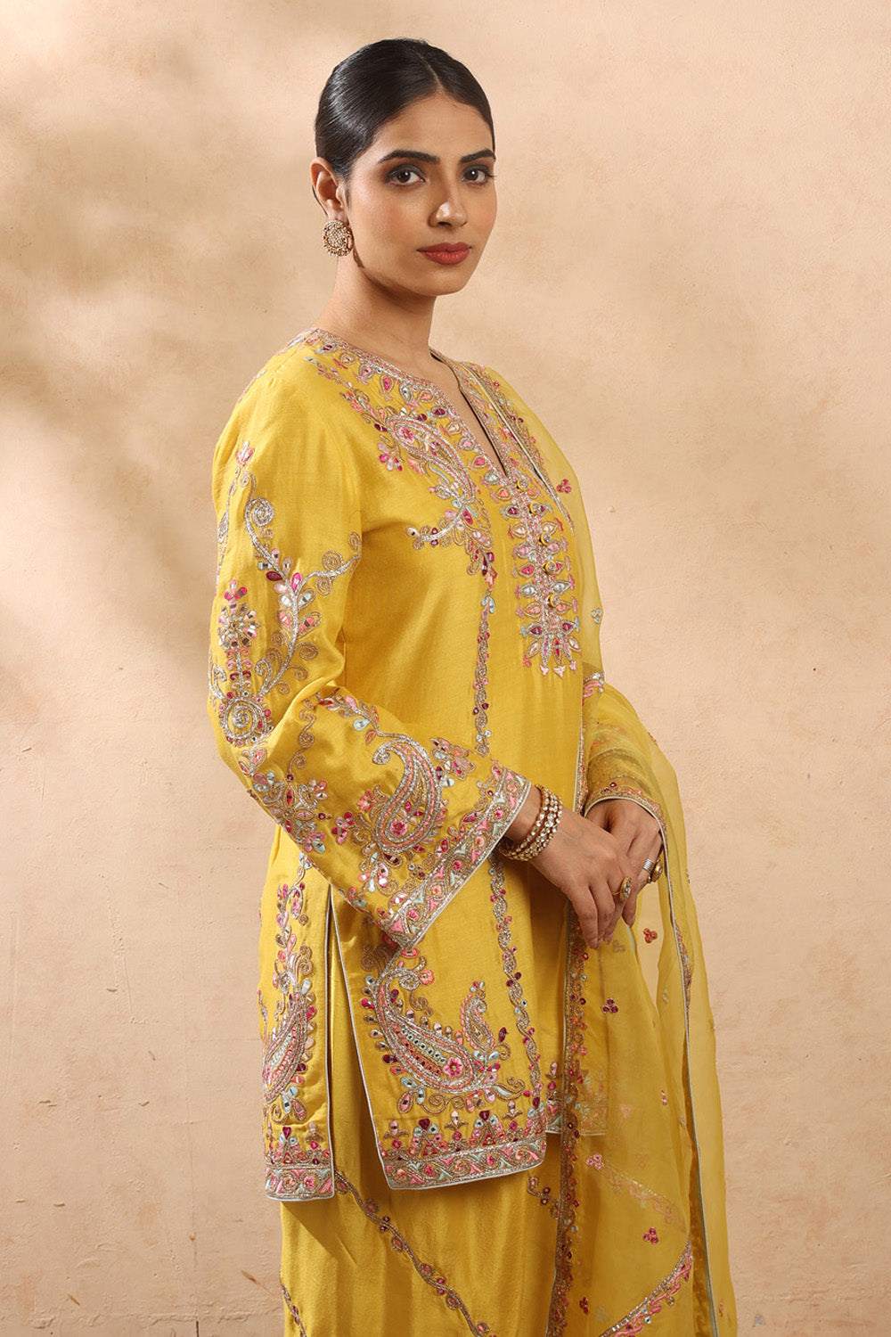 Mustard Kurta Set With Salwar