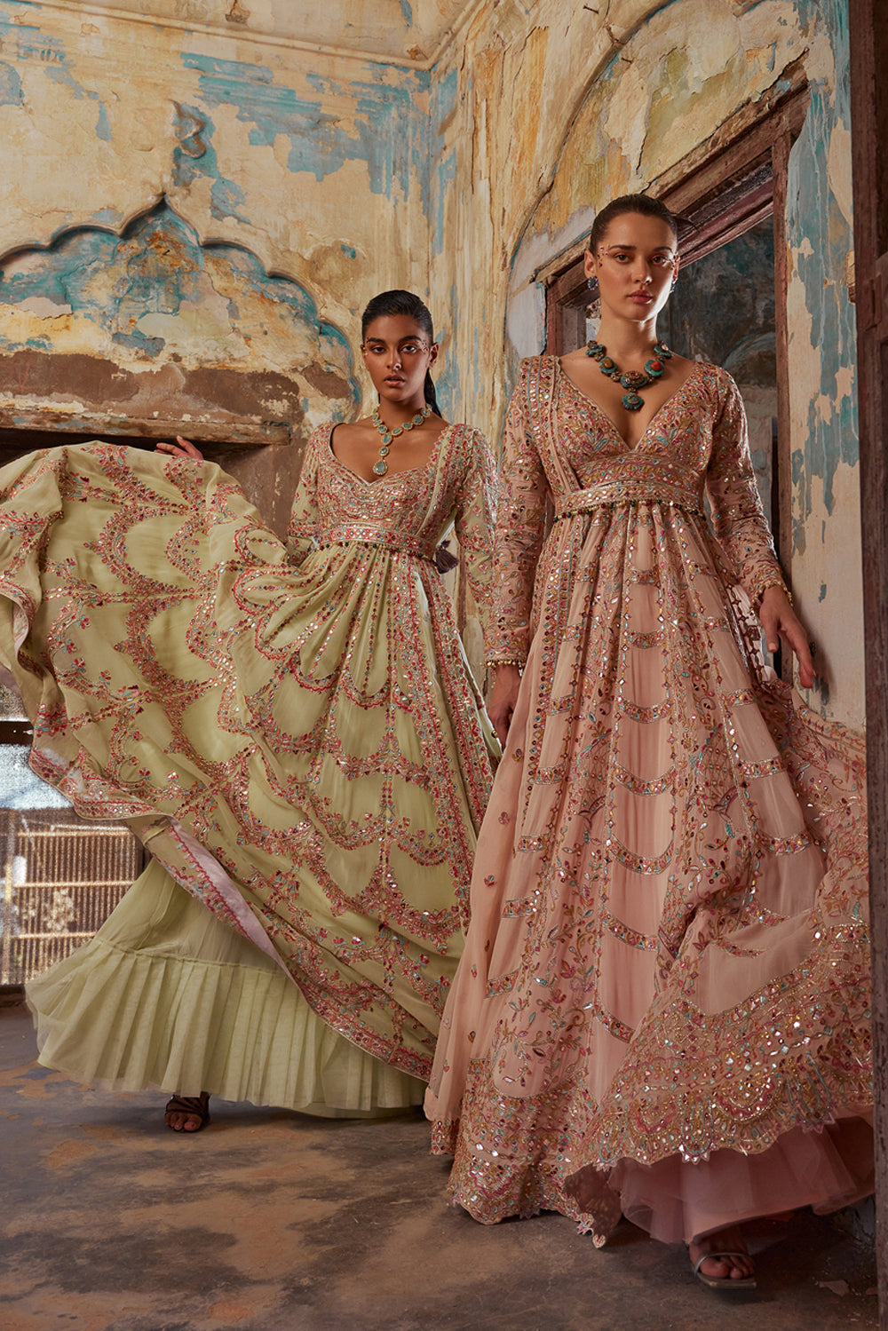 Peach Georgette Floor Length Anarkali Set