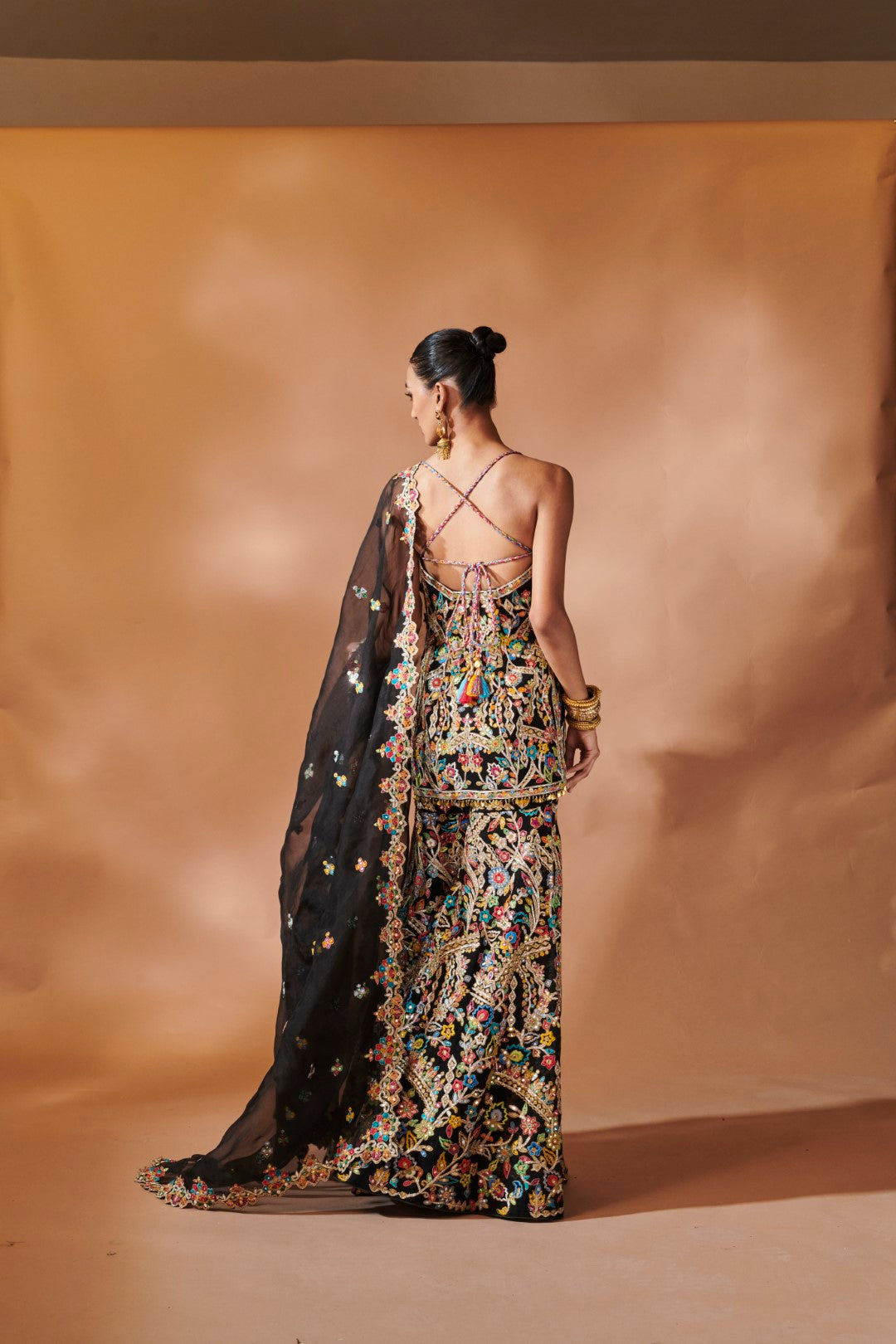 BLACK KURTA AND SHARARA SET