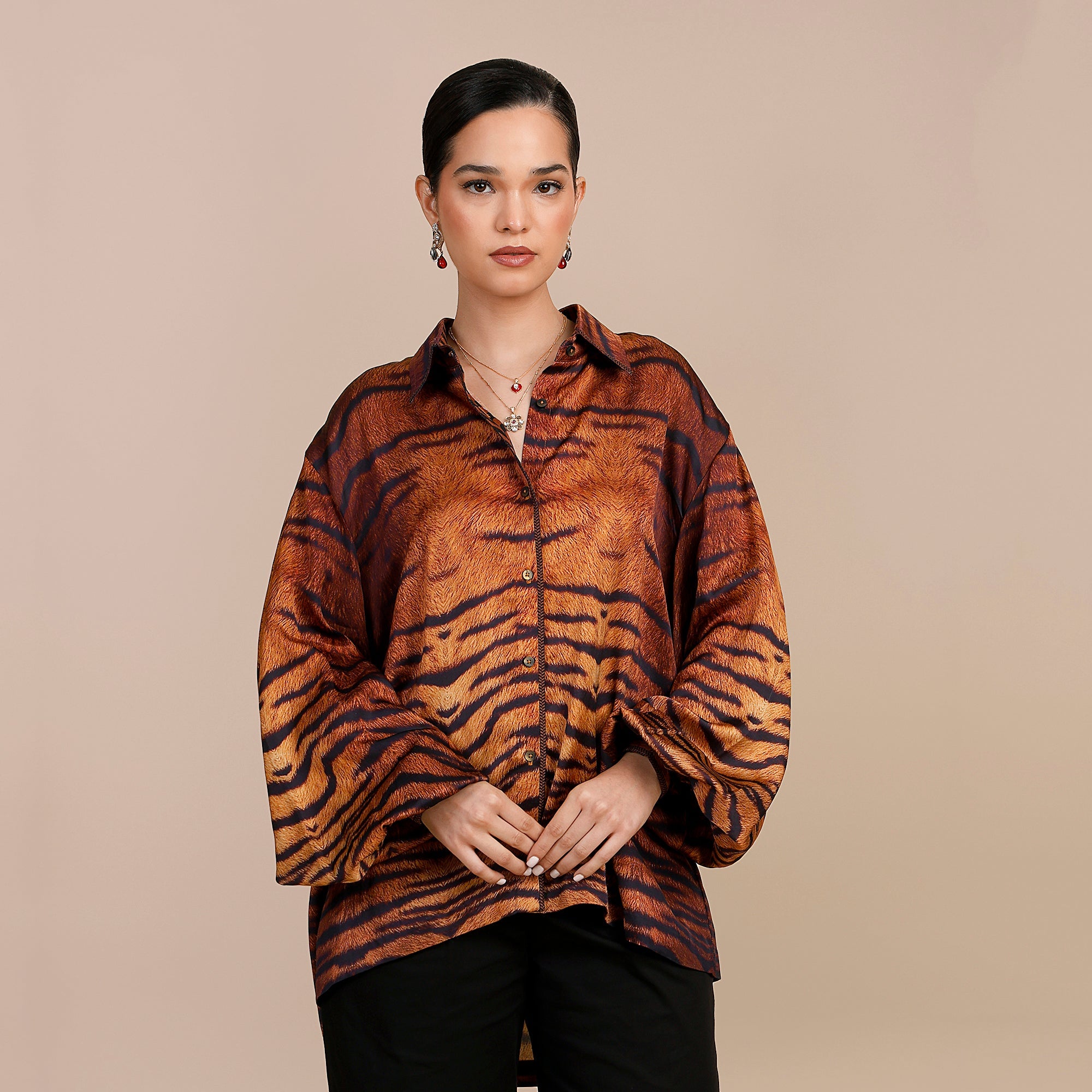 Tiger Print Long Top | SATT